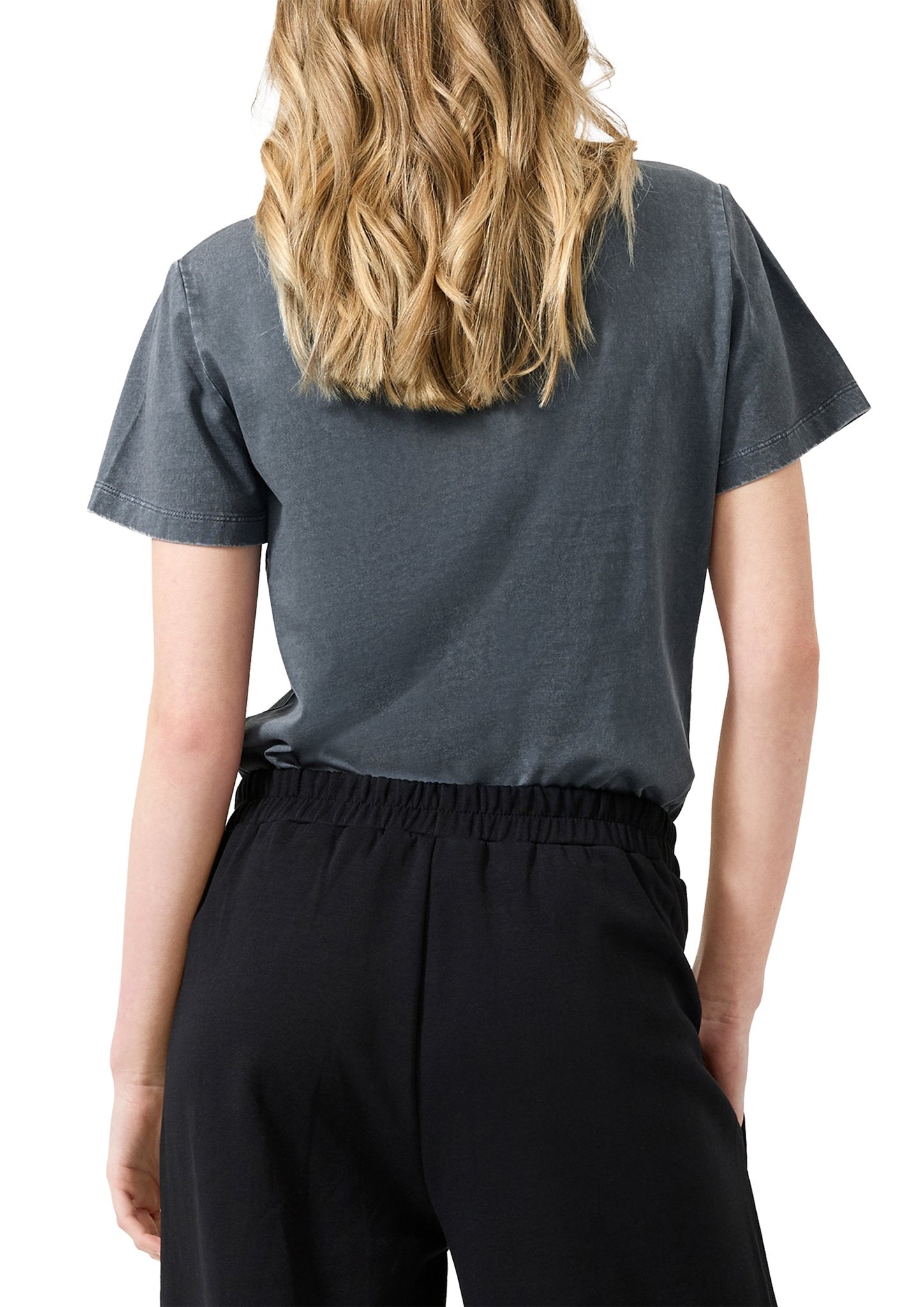 QS by S.Oliver Damen T-Shirts  Grey/Black