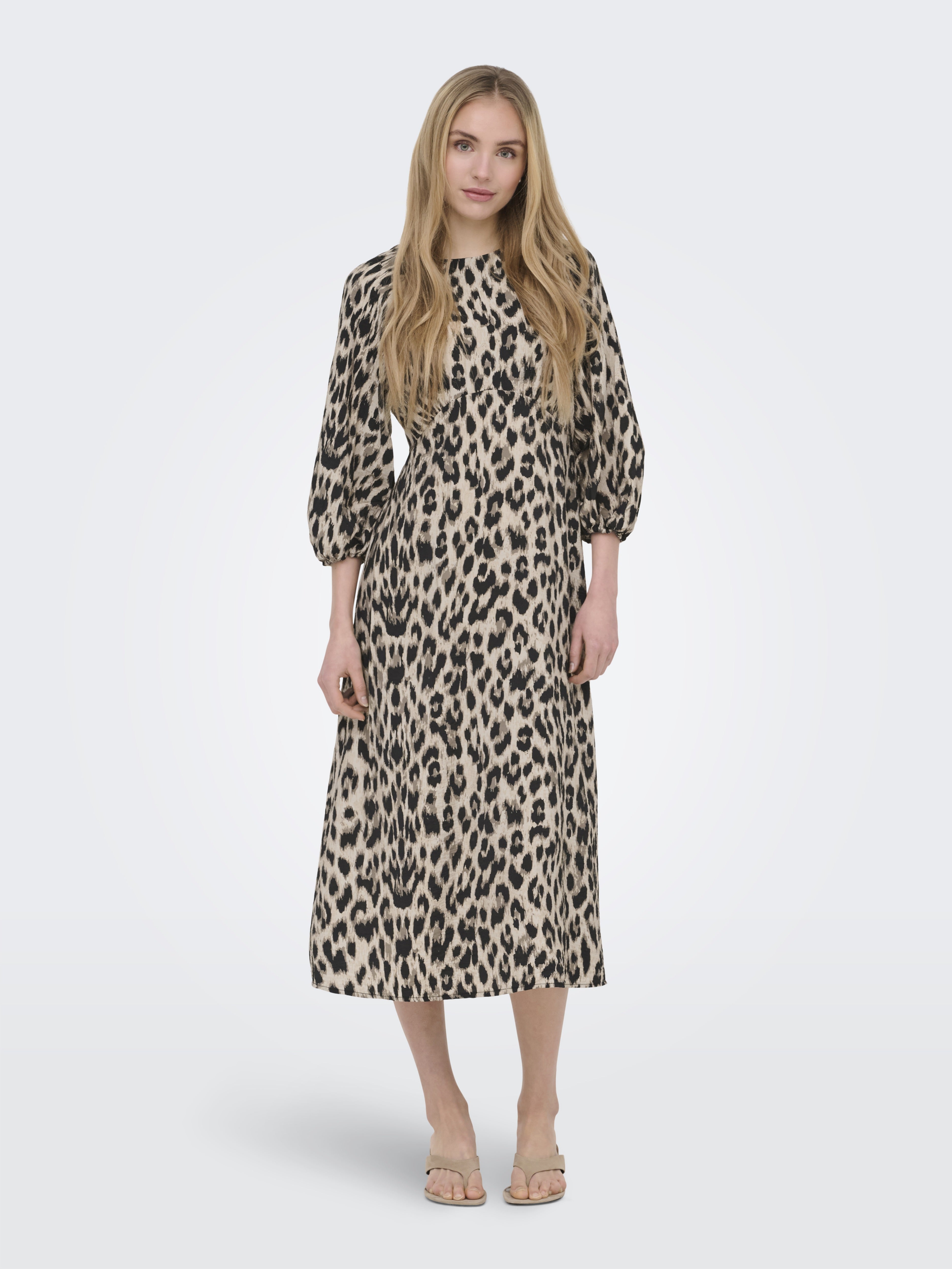 only Damen Kleider Humus/Black Leo