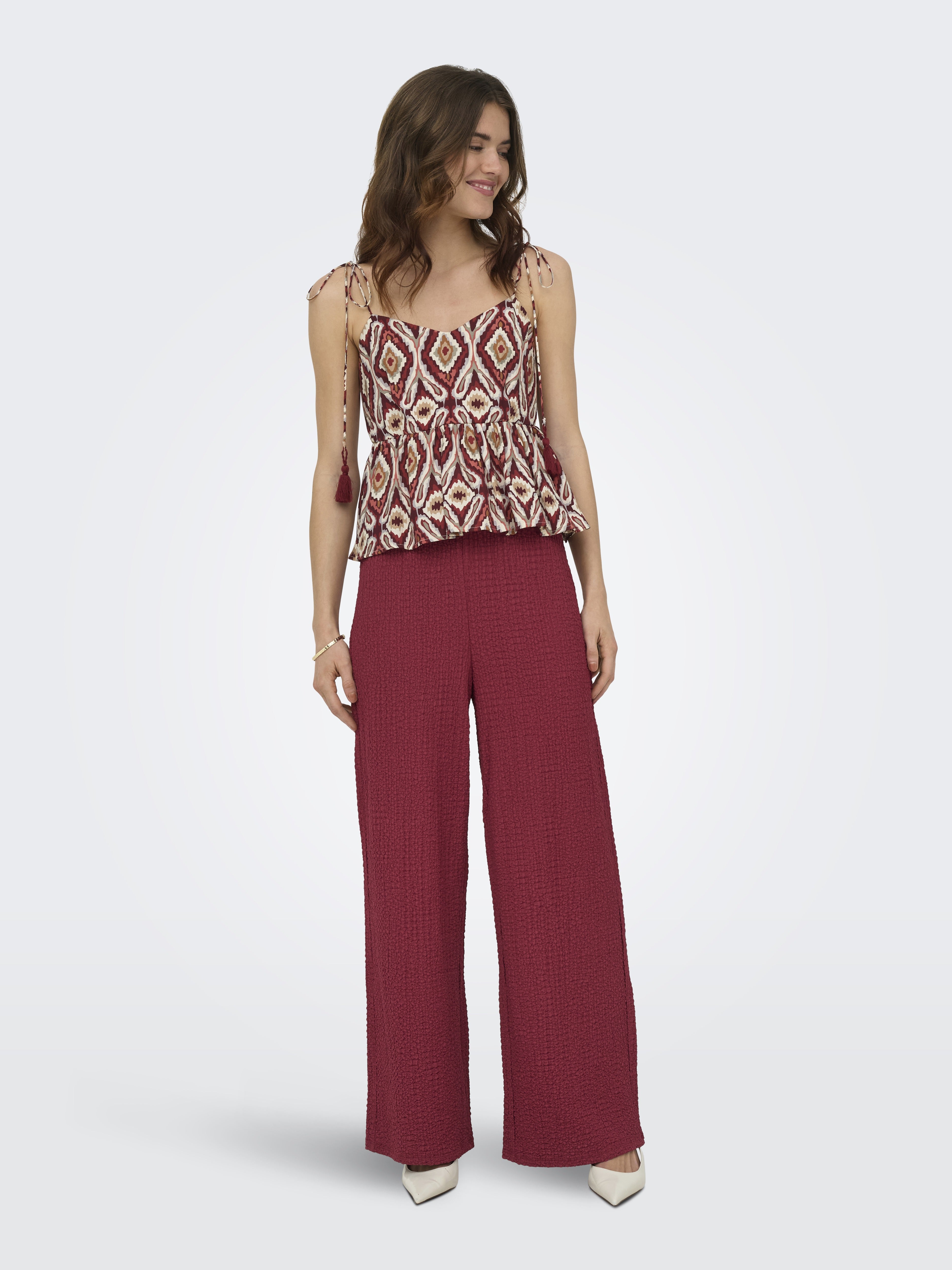 Only Damen Hosen Brick Red