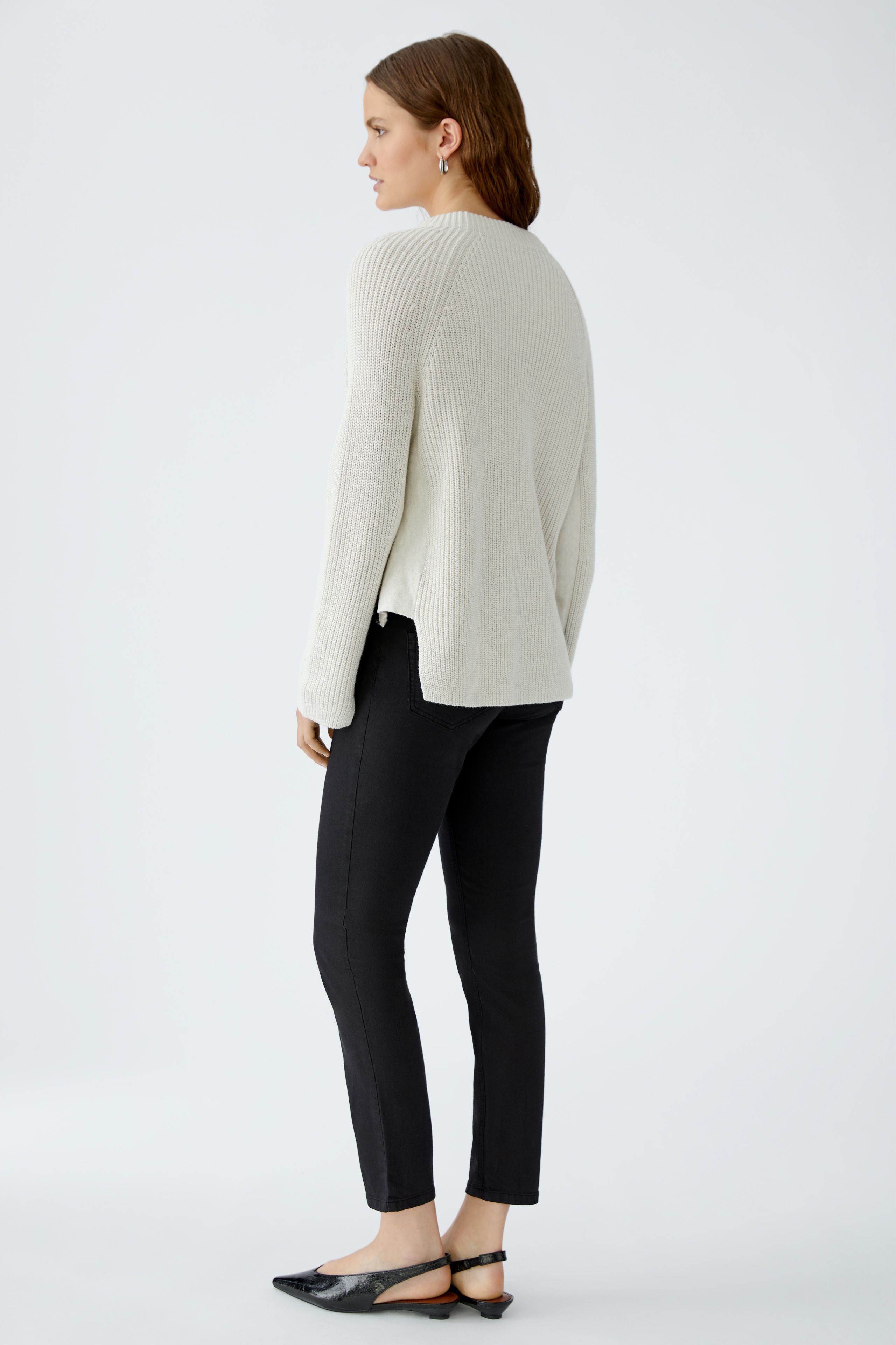 Oui Damen Pullover  Offwhite M