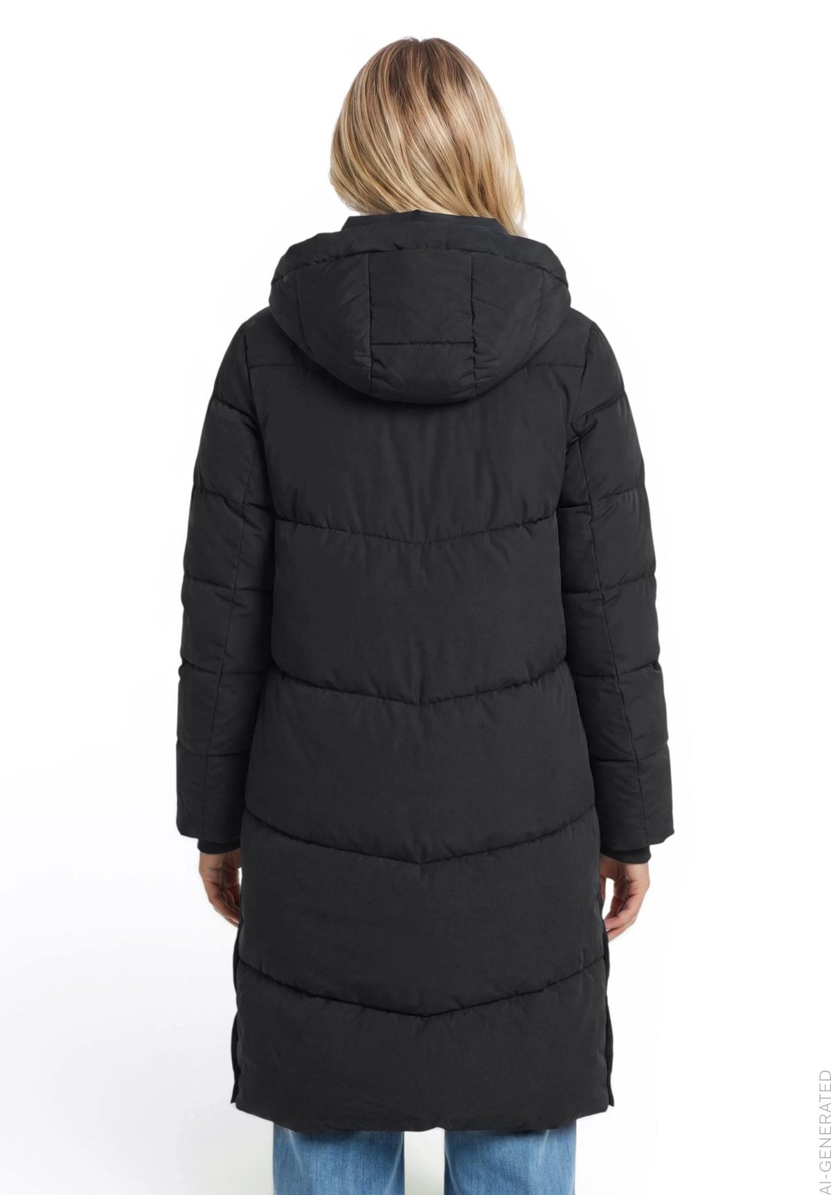Amber & June Damen Mantel Jet Black