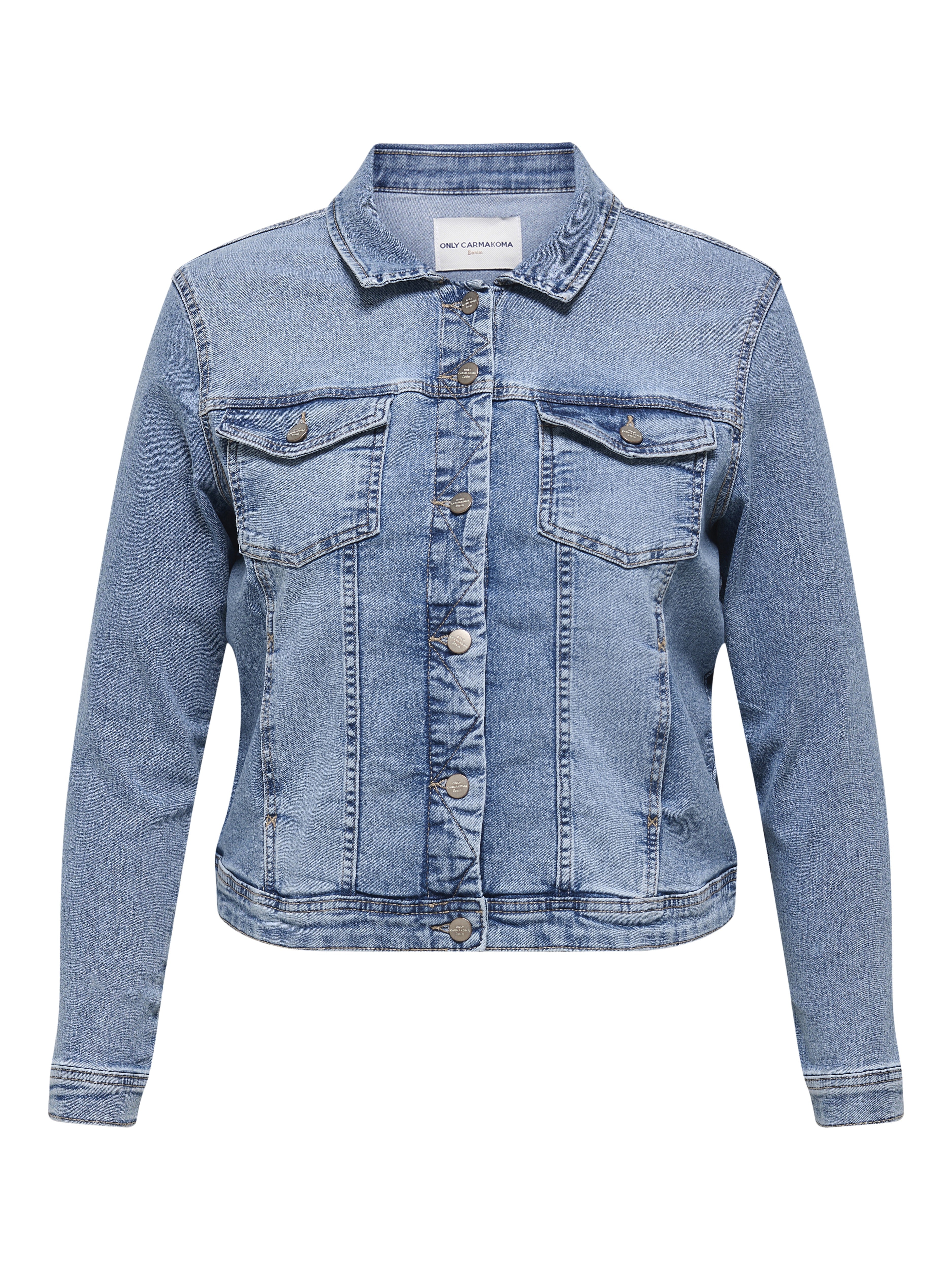 Only Carmakoma Damen Jacken Light Blue Deni