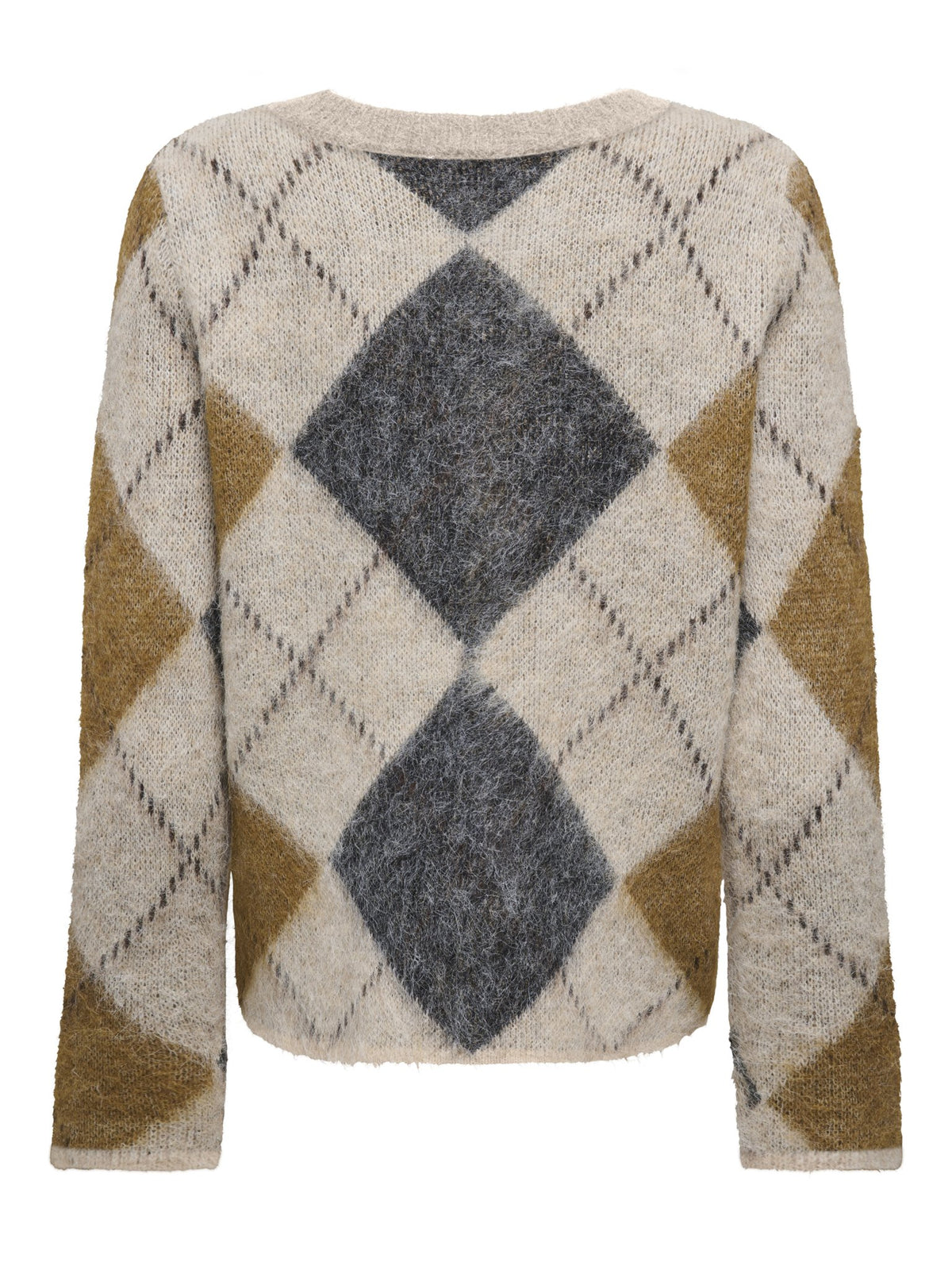 Only Damen Pullover Oatmeal/Argyle/