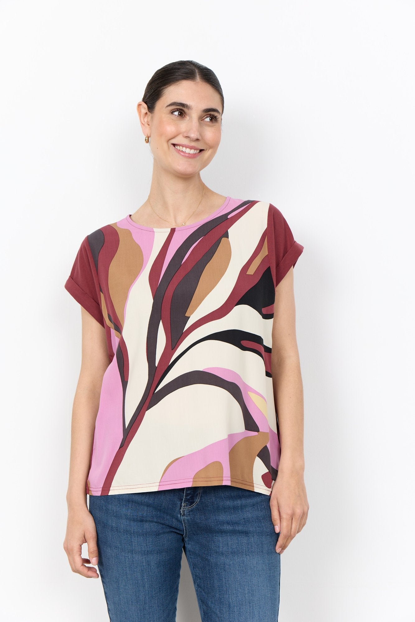 Soya Concept Damen Blusen kurz Oxblood Red Com