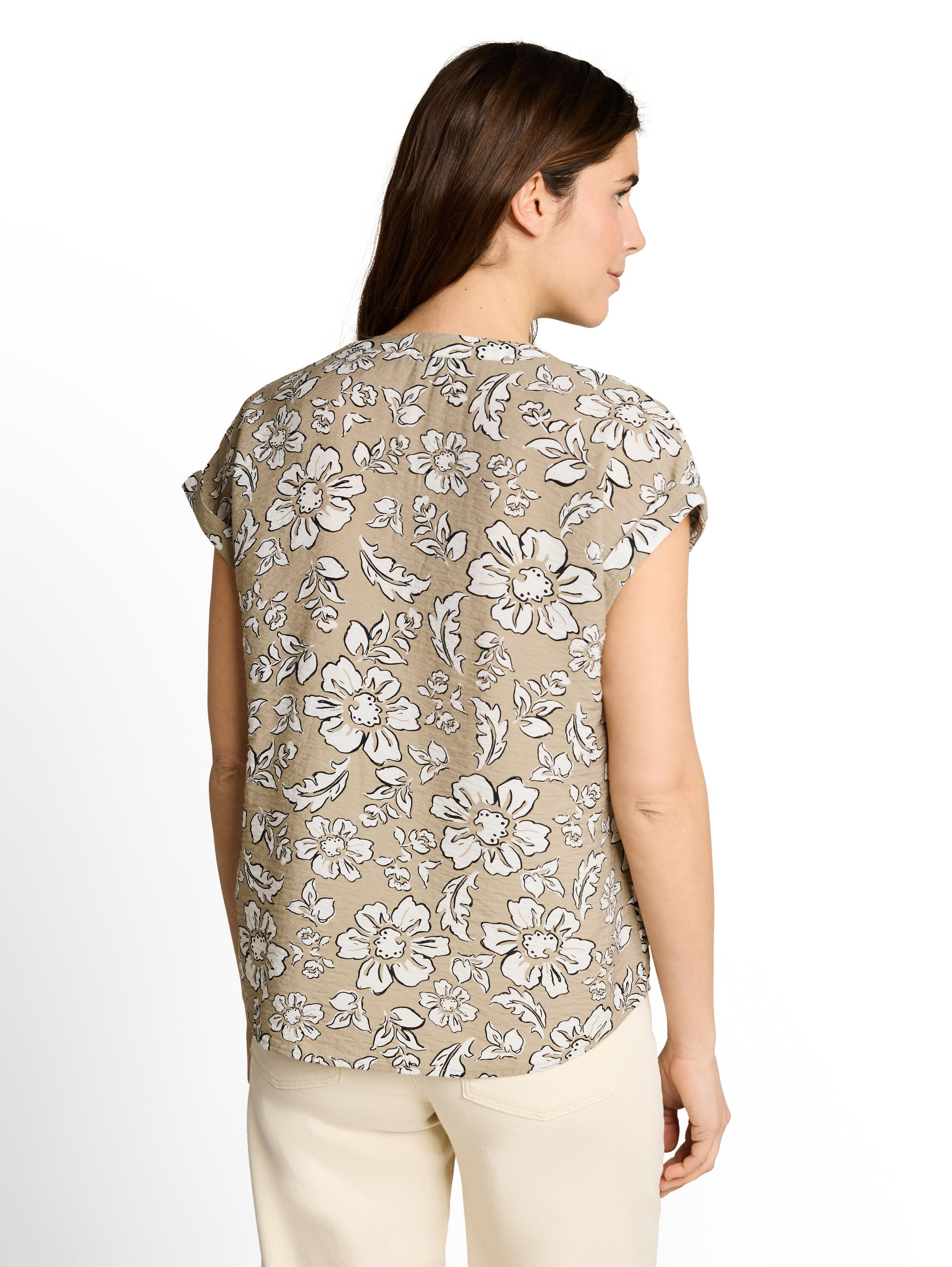 Tom Tailor Damen Blusen Olive Big Flowe