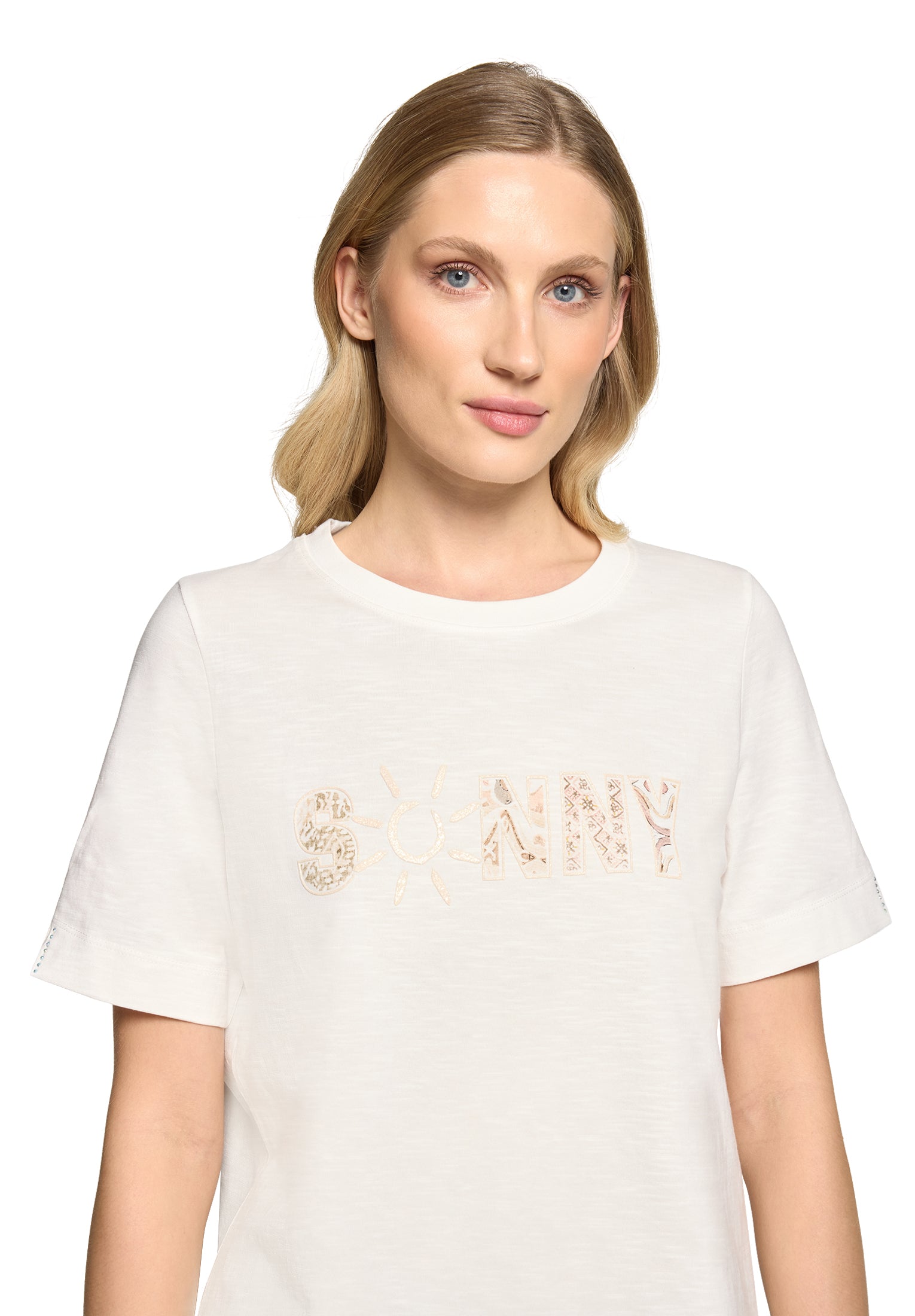 Cartoon Damen T-Shirts Patch Cream/Nat
