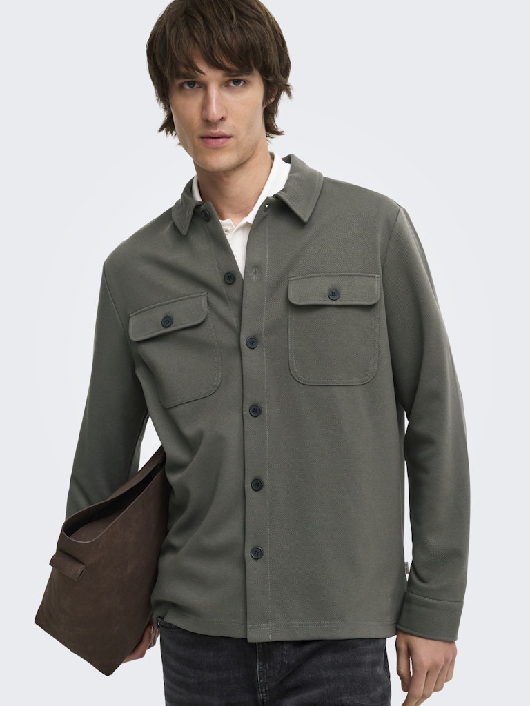 Only & Sons Herren Hemden lang Beluga