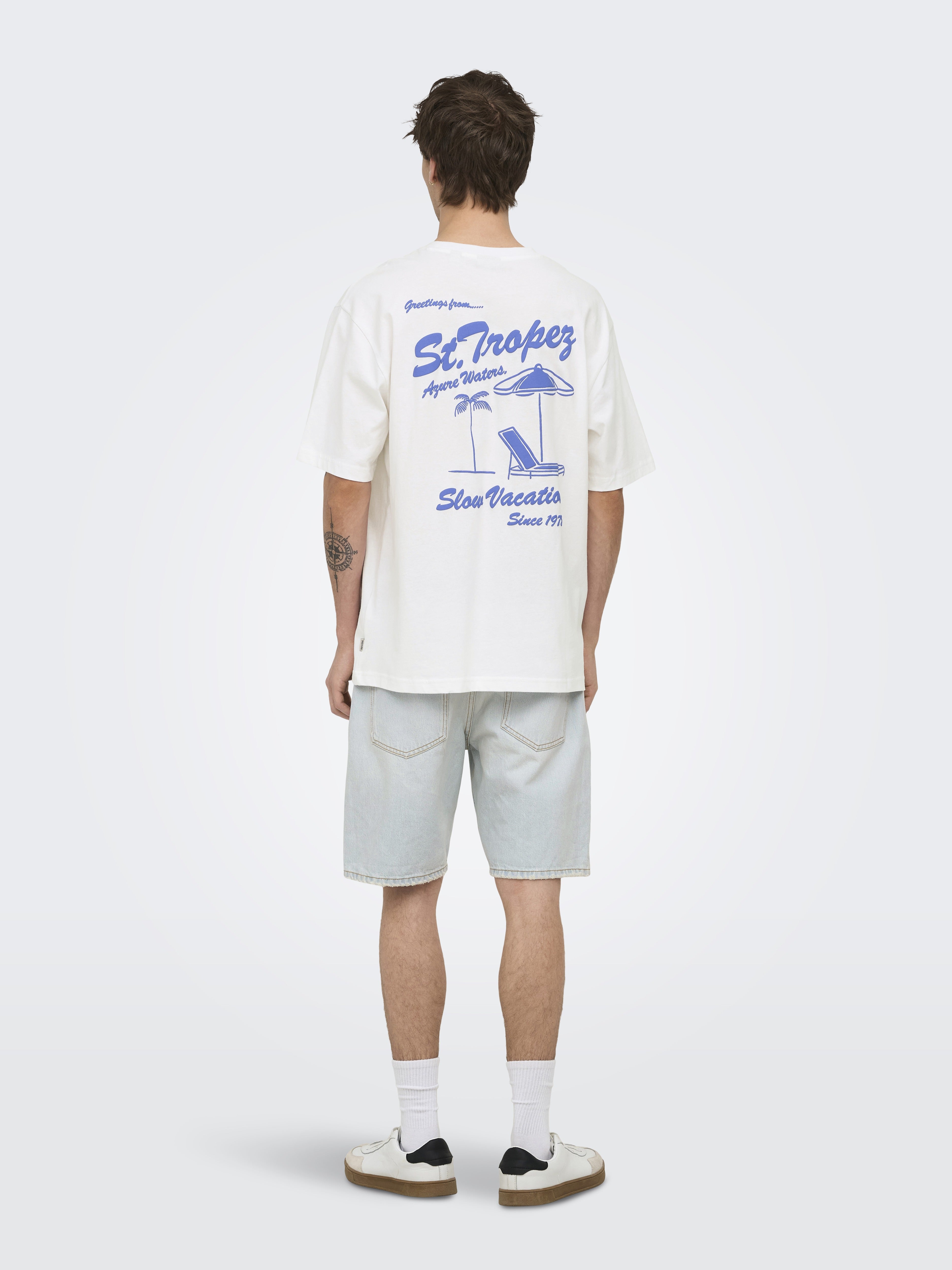 Only & Sons Herren T-Shirts kurz Bright White/Sl