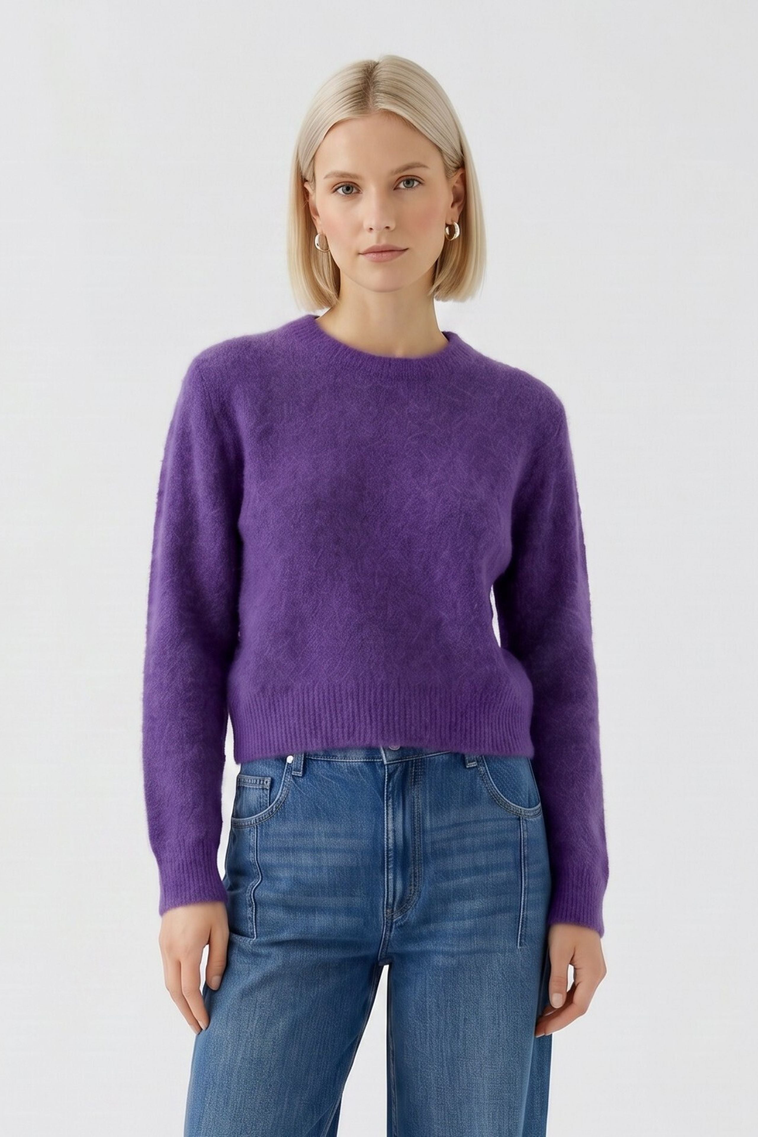 Oui Damen Pullover Ultra Viol