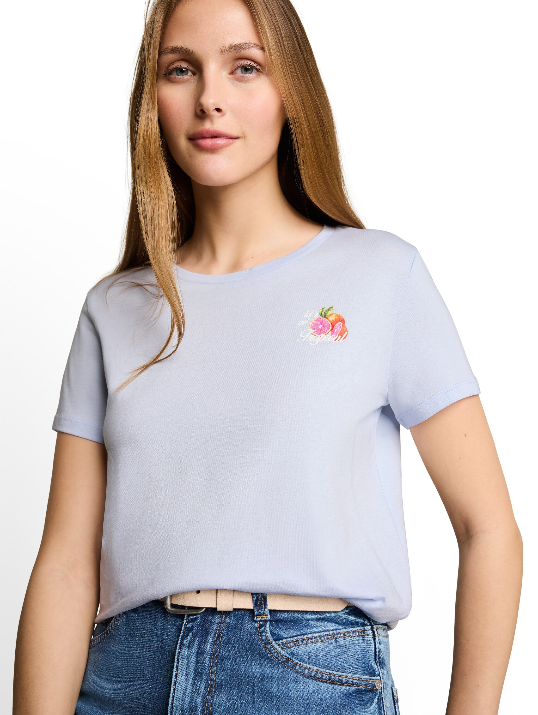 Tom Tailor denim Damen T-Shirts Mountain Sky Bl