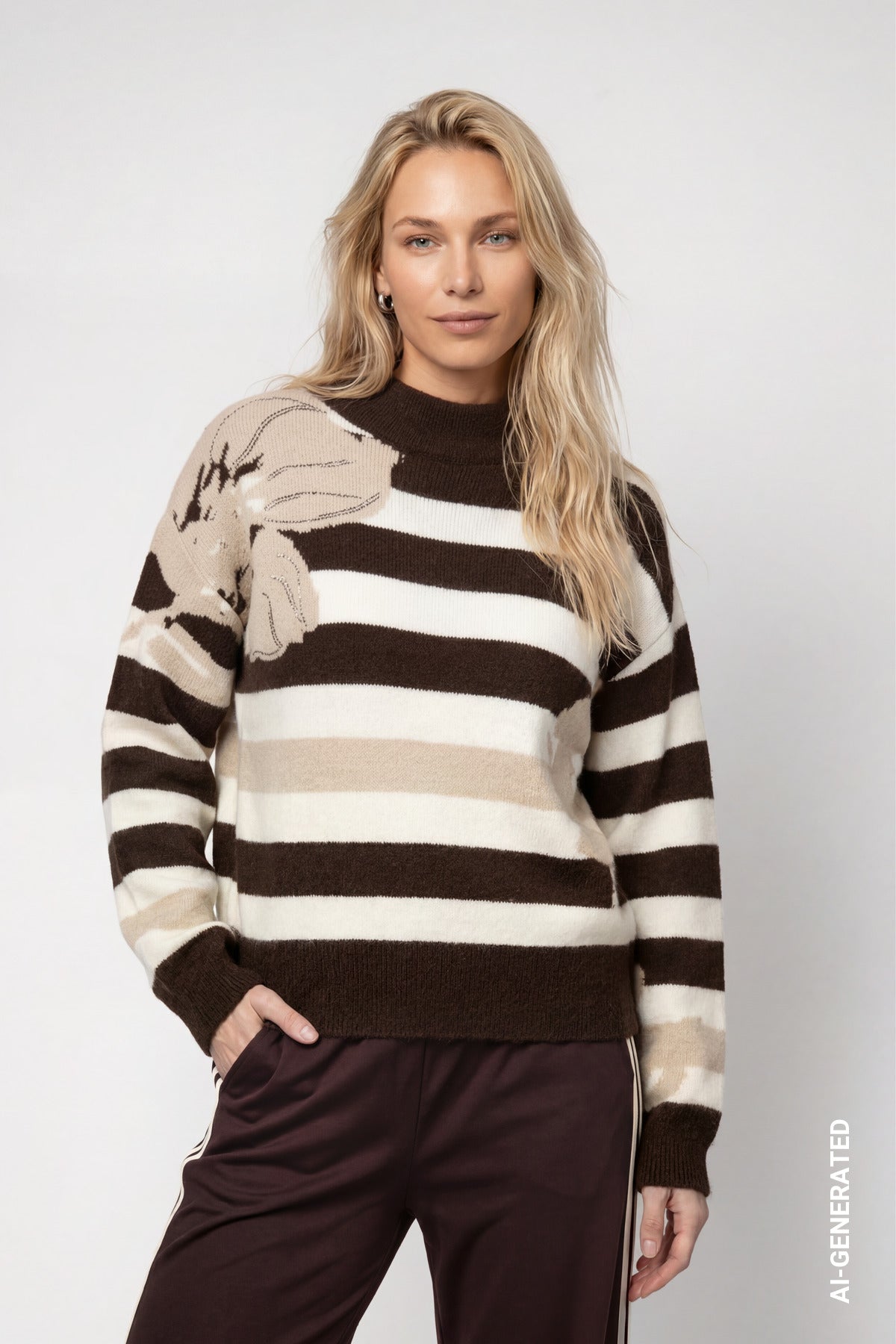 Monari Damen Pullover Cappuccino