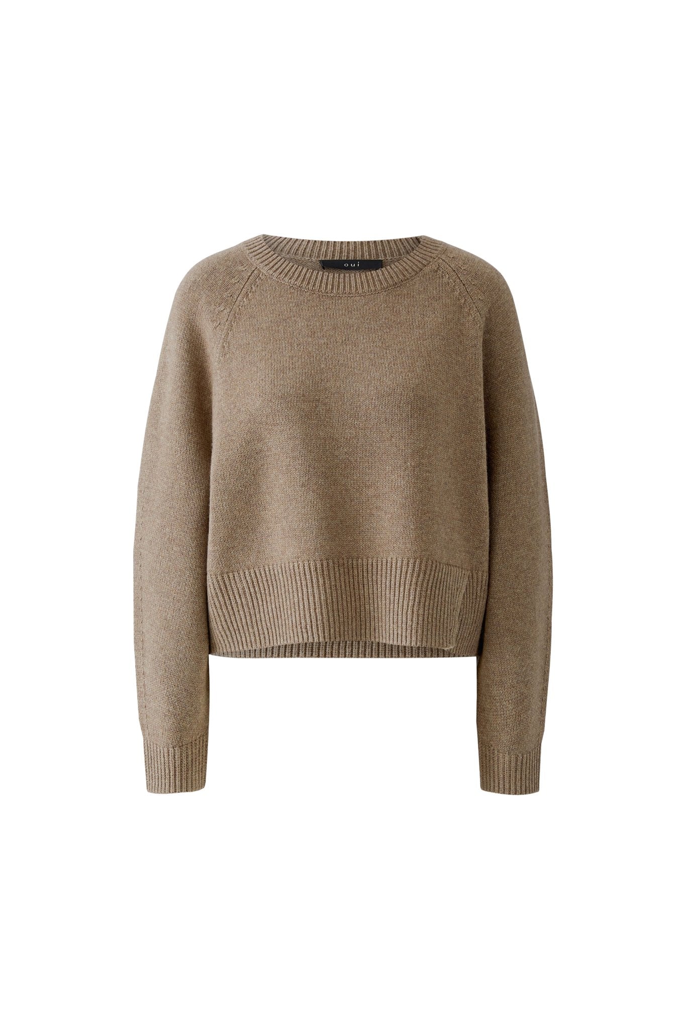 Oui Damen Pullover  Taupe Mela