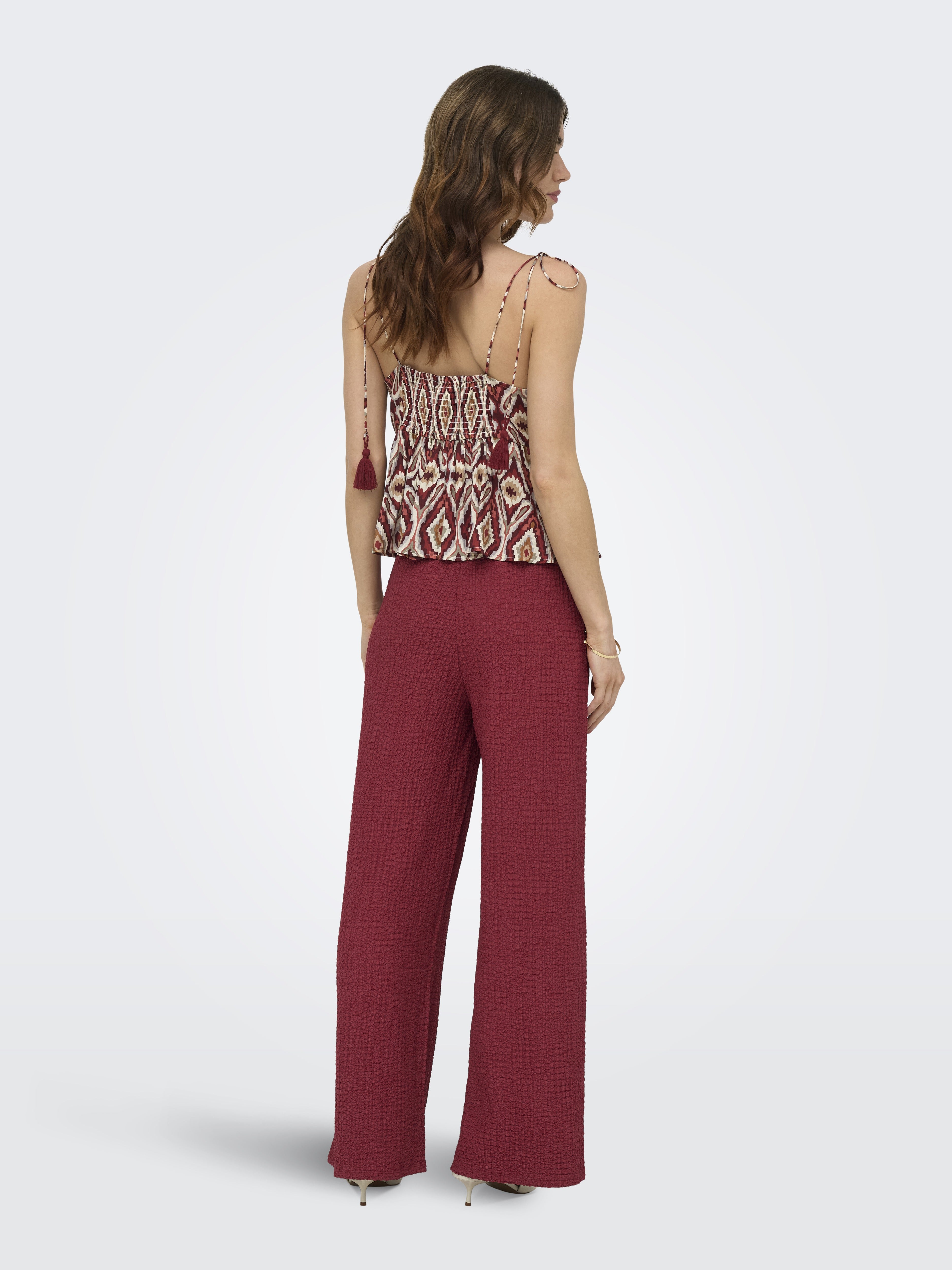 Only Damen Hosen Brick Red