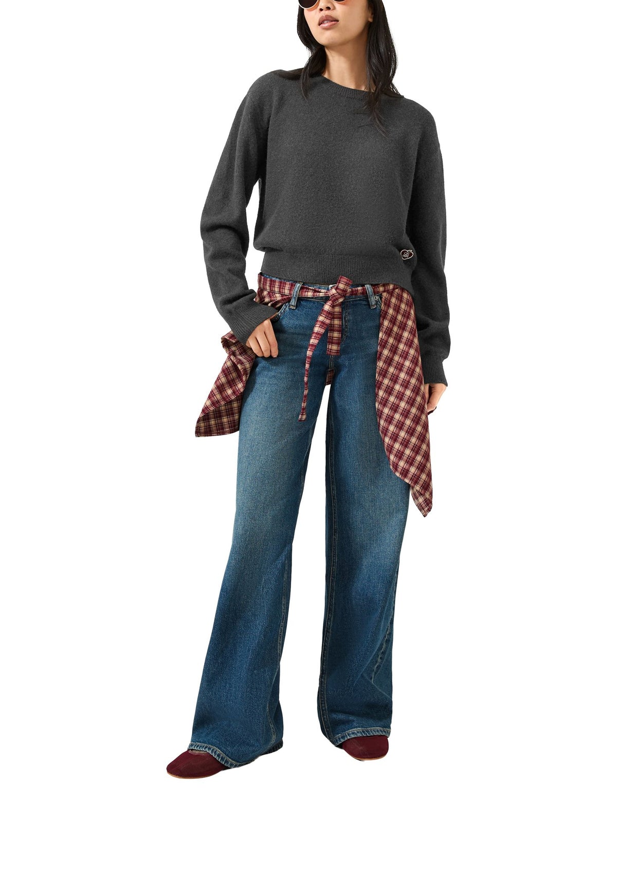QS by S.Oliver Damen Pullover W Grey/Black