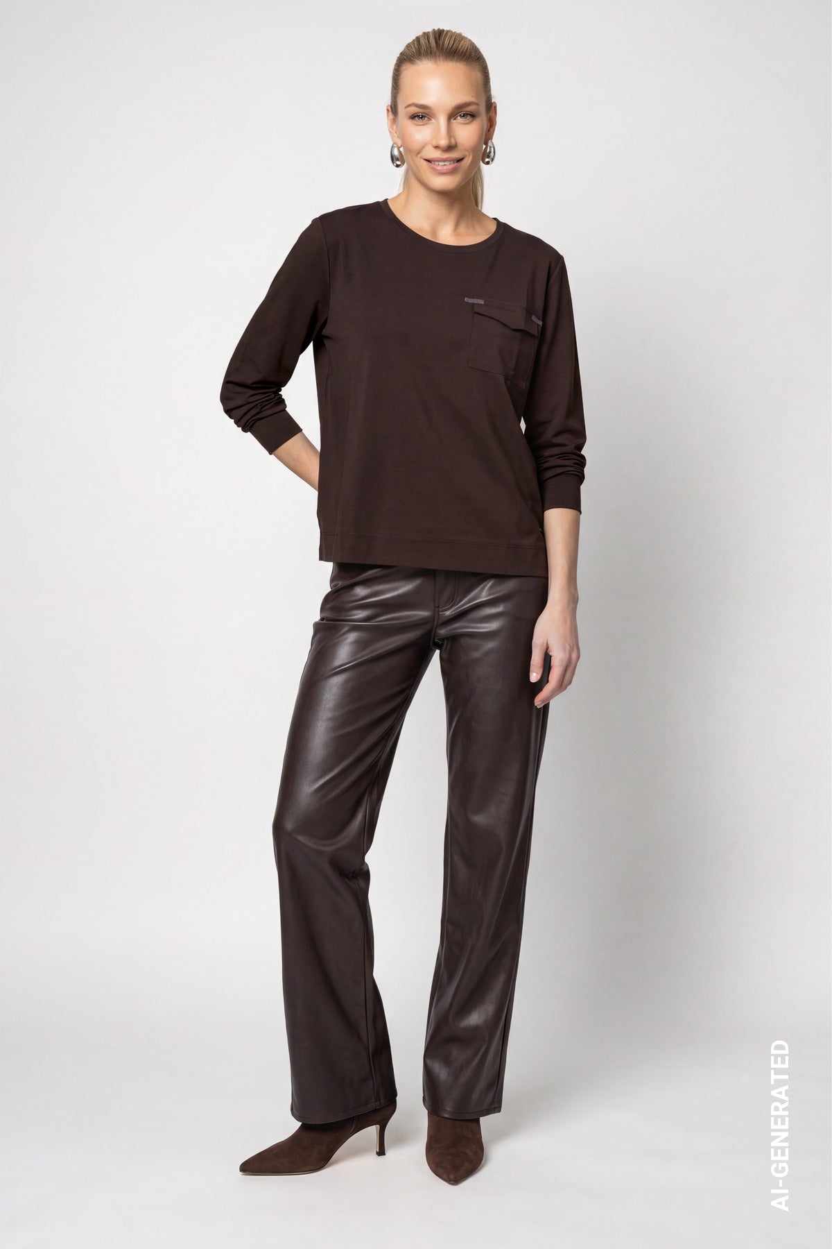 Monari Damen T-Shirts Black Coffe