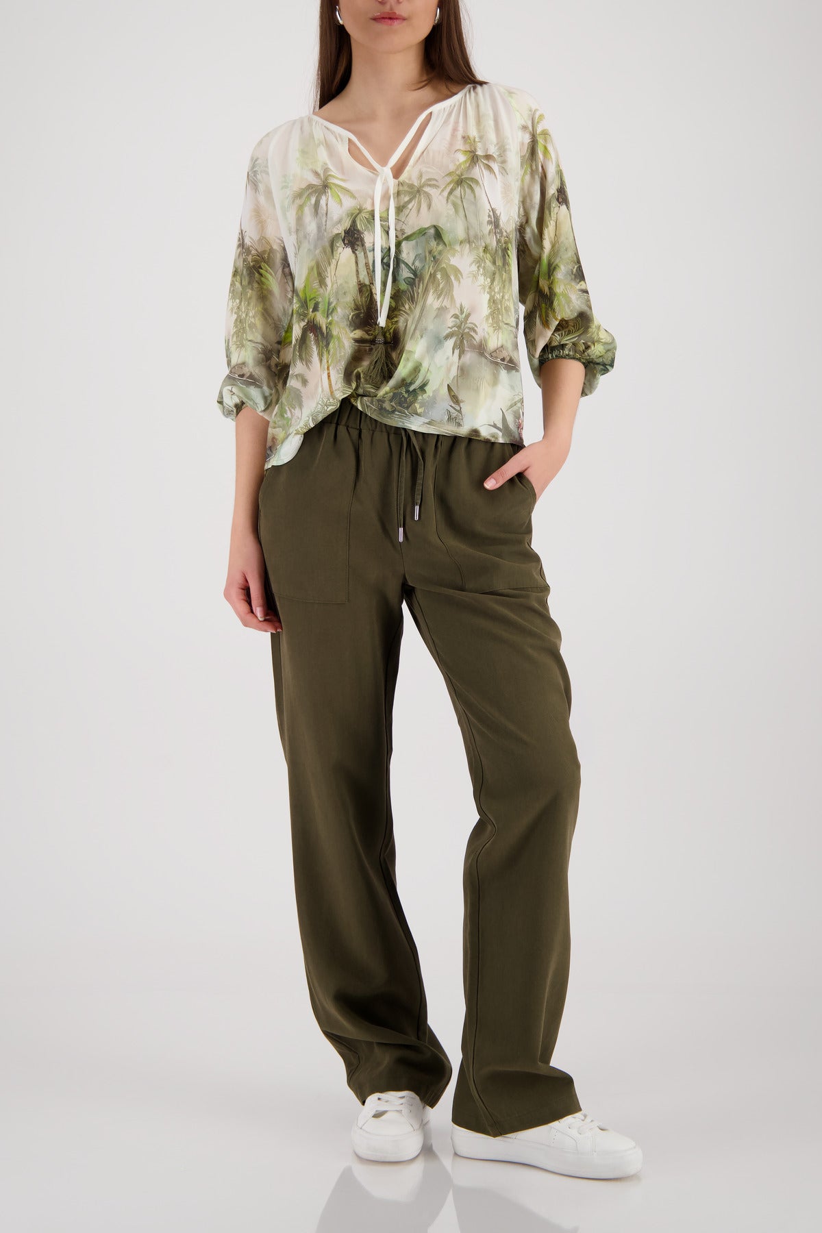 Monari Damen Blusen  Olive Gemus