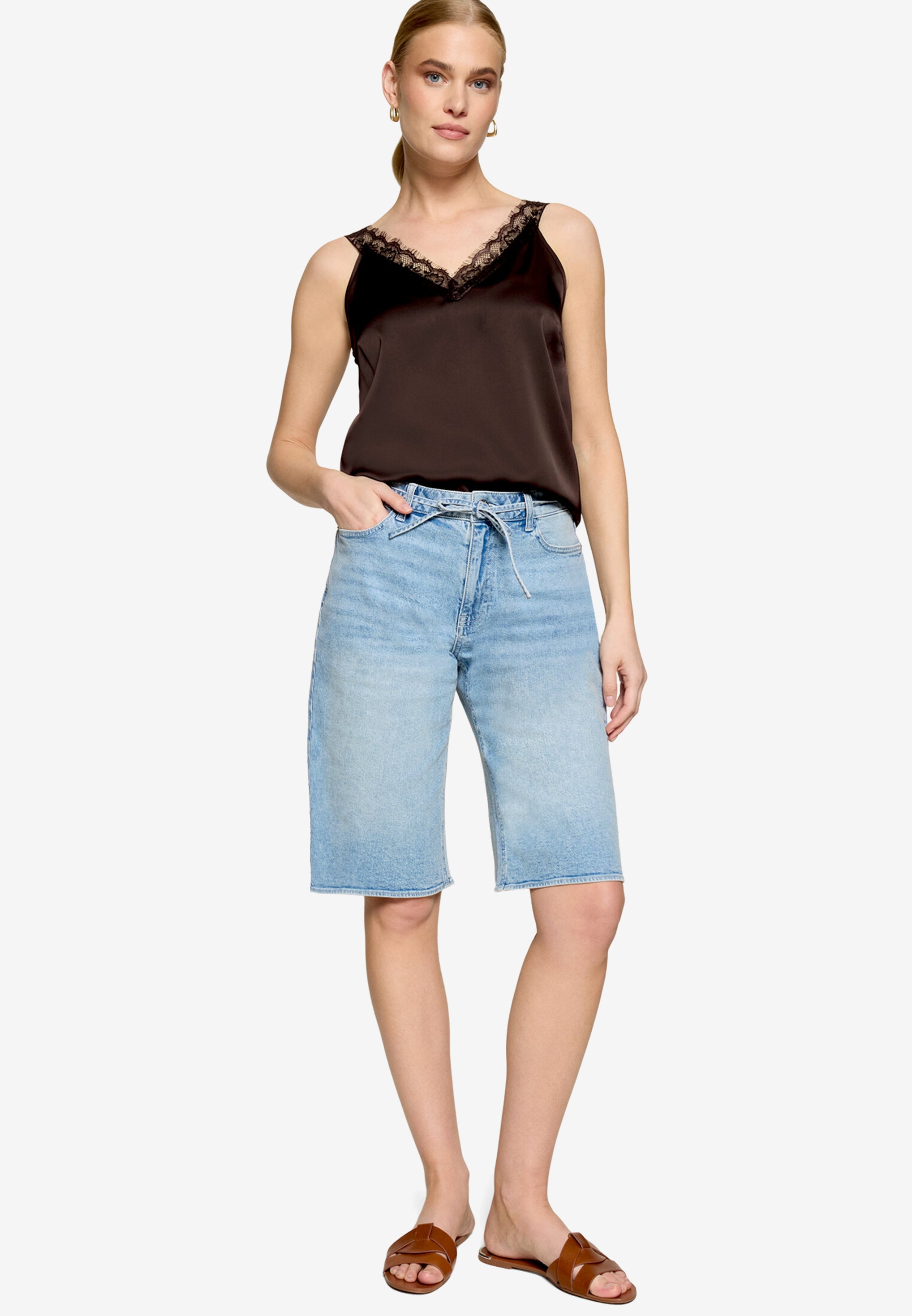 Zero Damen Shorts Light Blue Deni