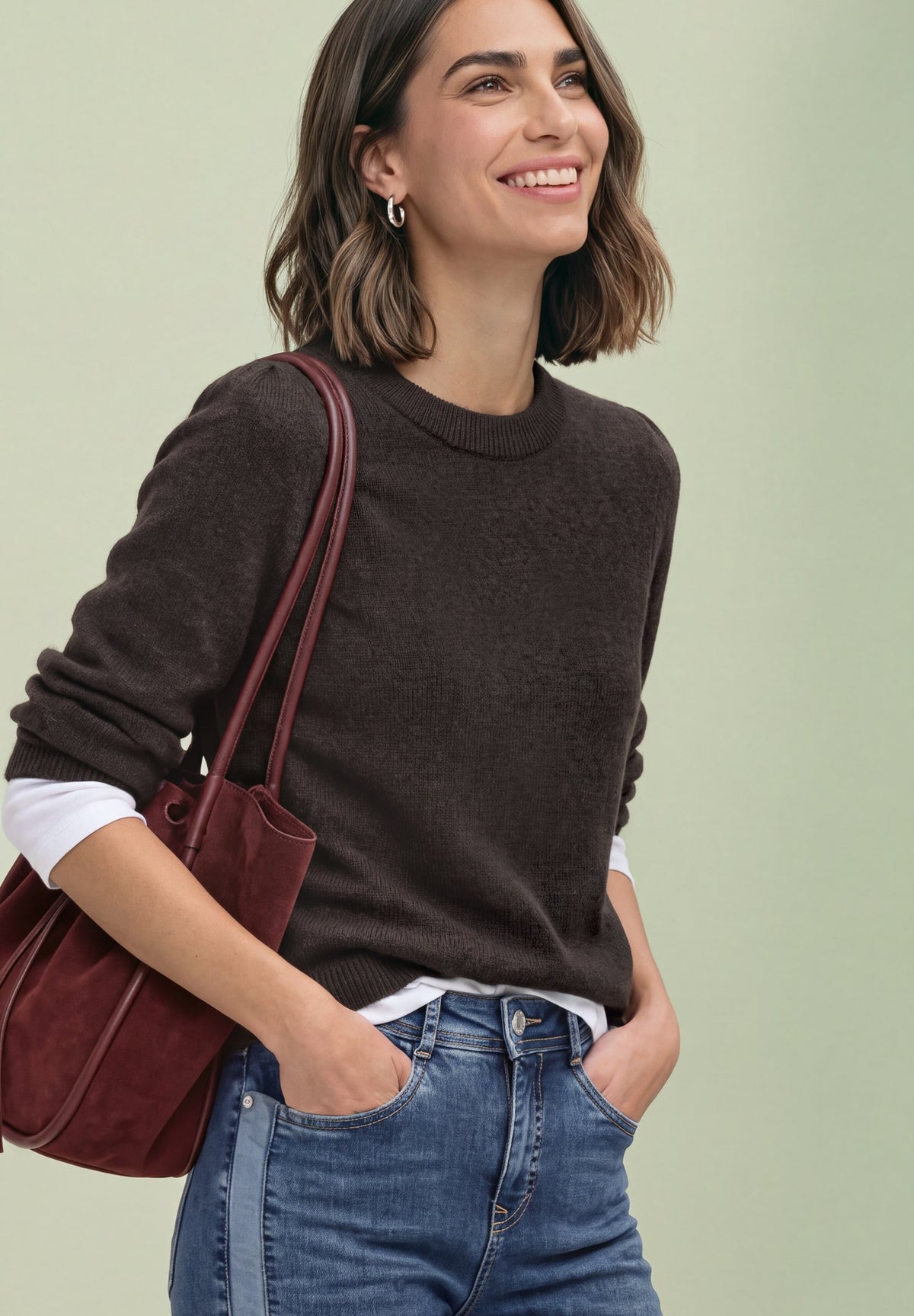 Street One Damen Pullover  Black Cof