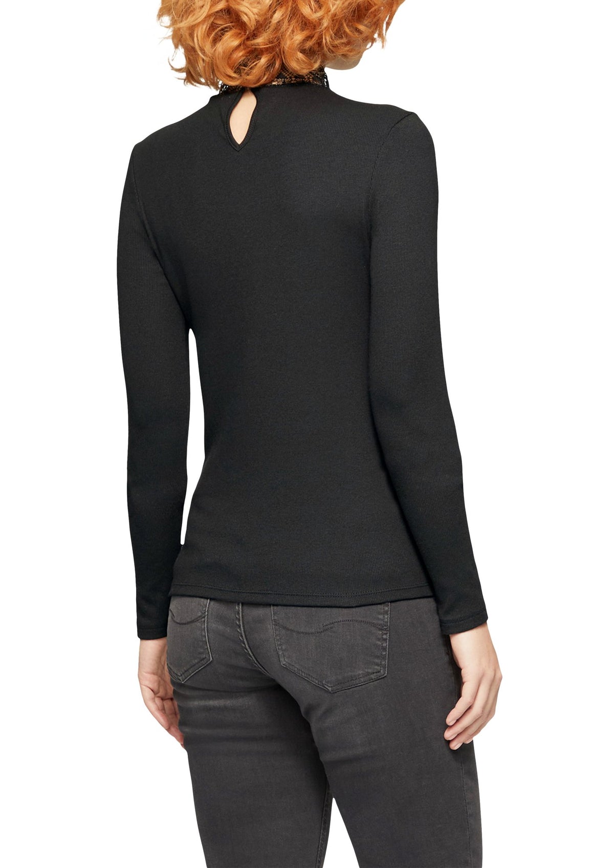 QS by S.Oliver Damen T-Shirts  Grey/Black
