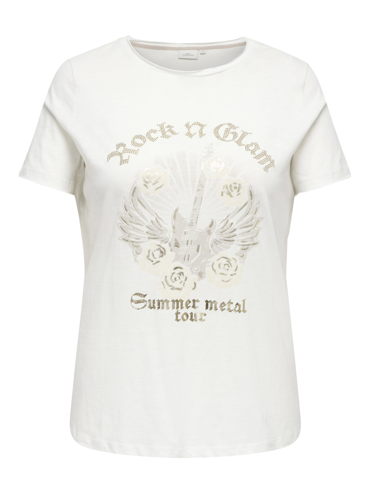 Only Carmakoma Damen T-Shirts Cloud Dancer/Ro