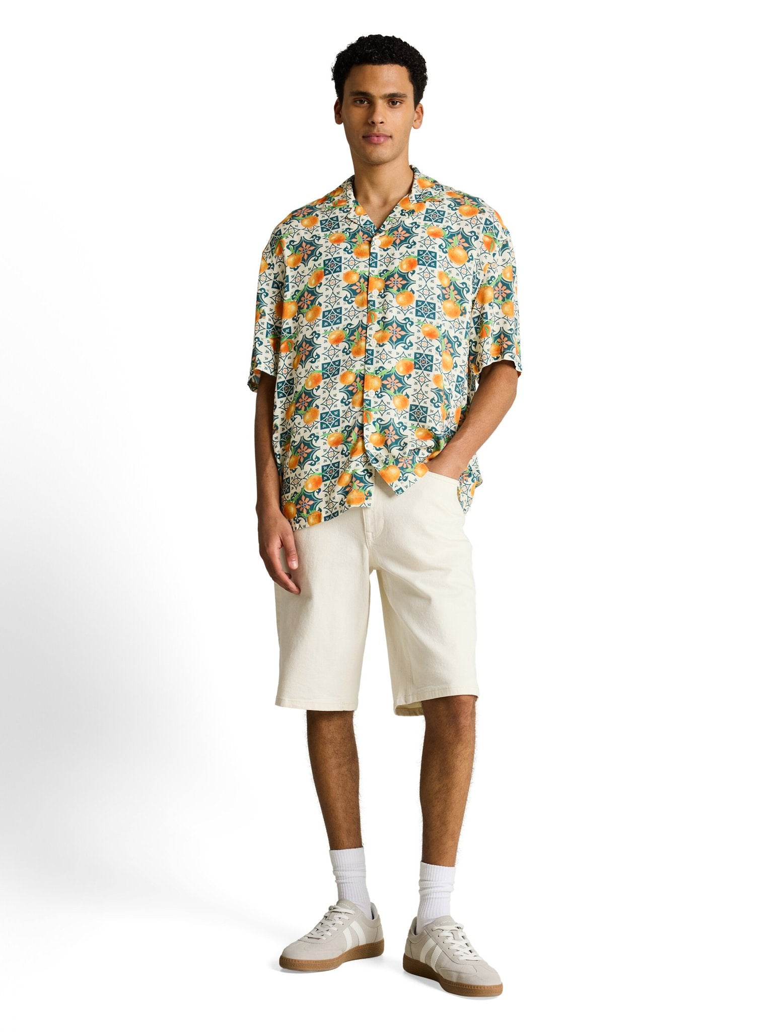 Tom Tailor denim Herren Hemden kurz Colorful Fruit