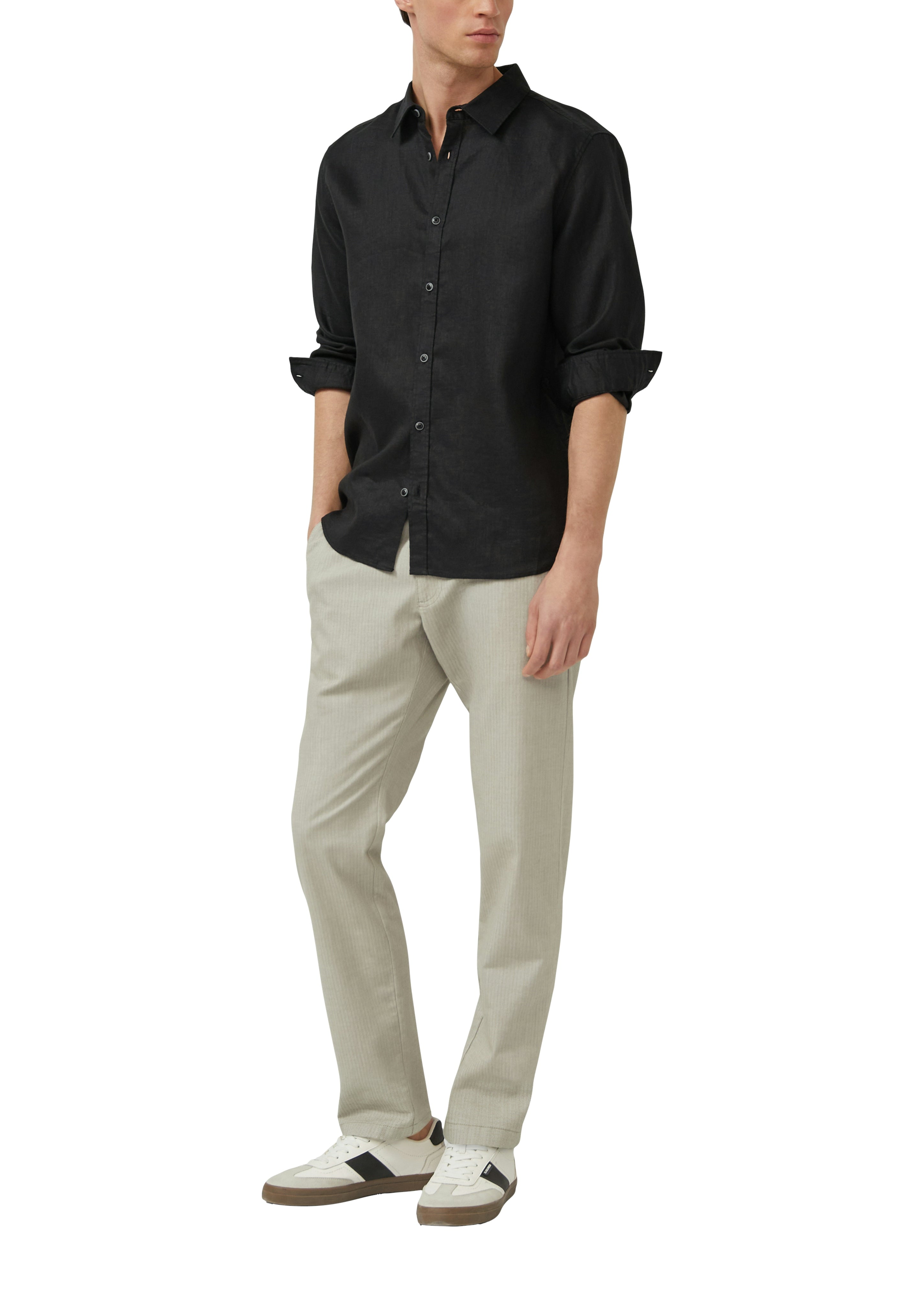 S. Oliver red Herren Hemden lang Grey/Black