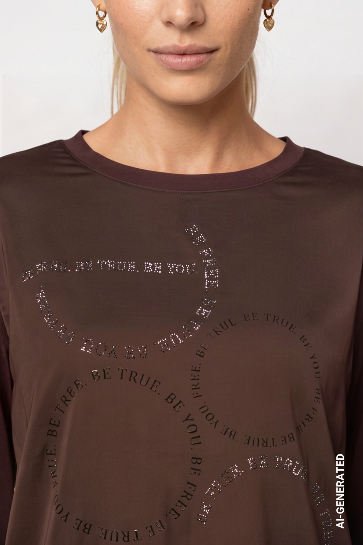 Monari Damen T-Shirts  Black Coffe
