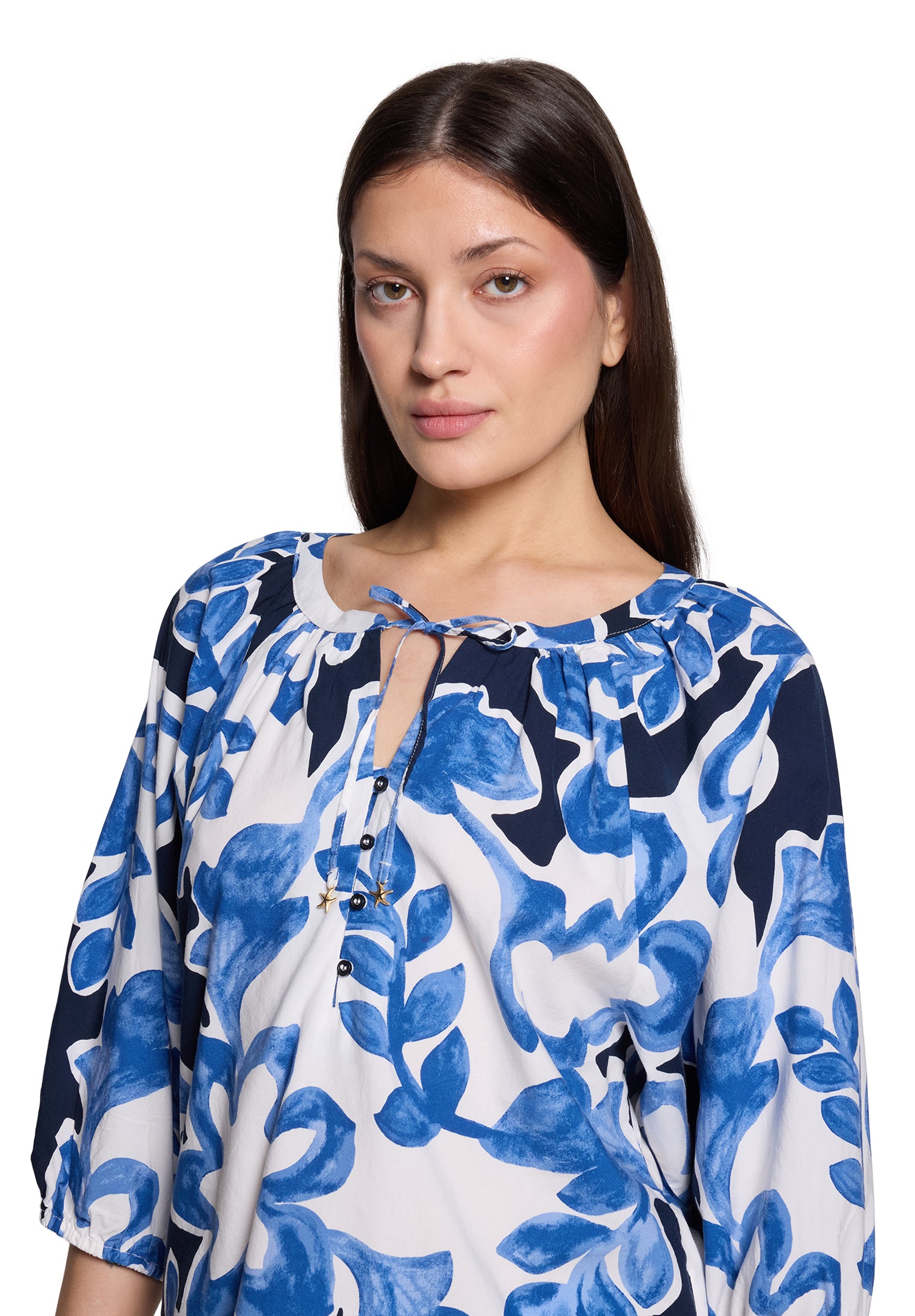 Betty & Co Damen Blusen Cream/Dark Blue