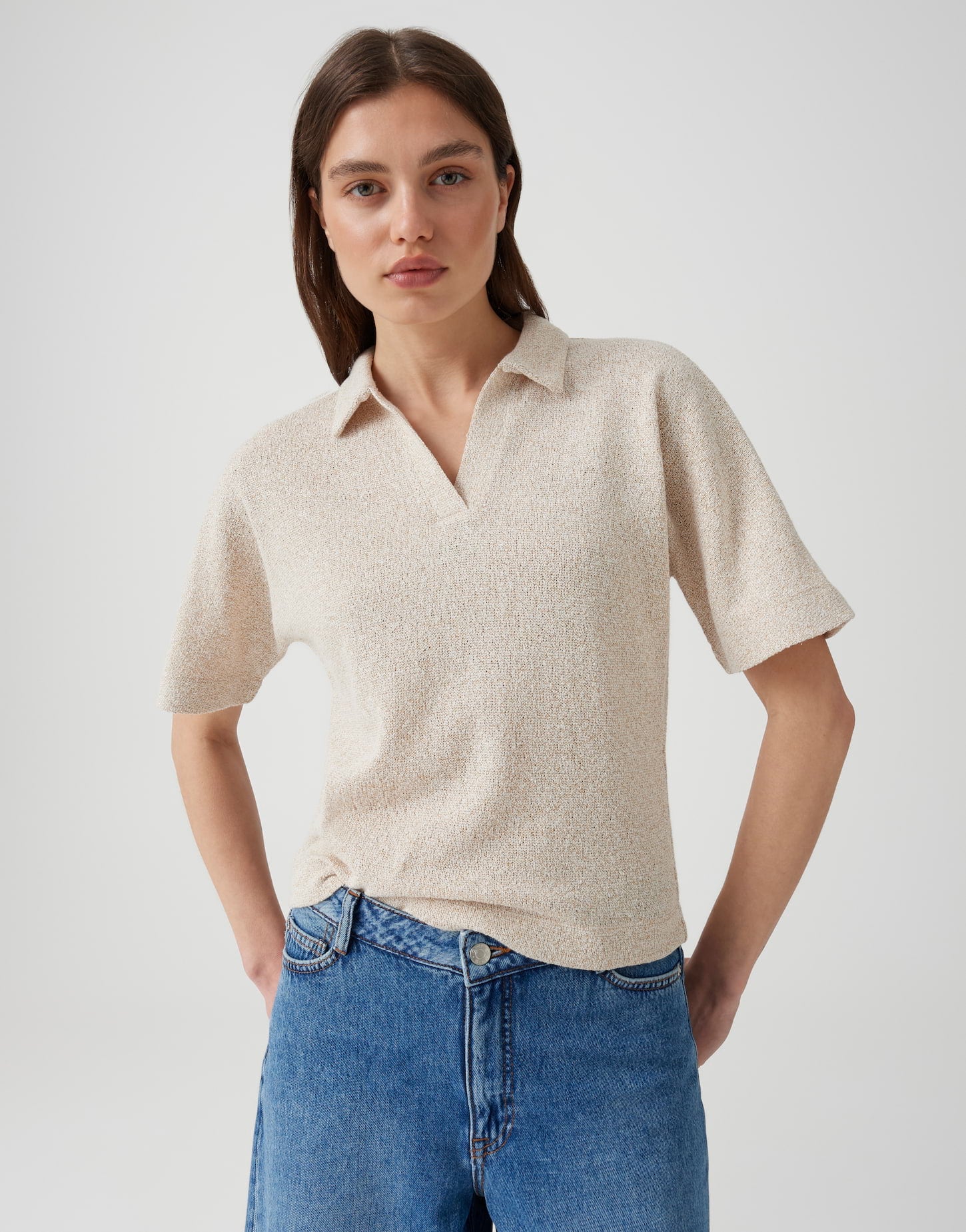 Opus Damen T-Shirts Golden Beige