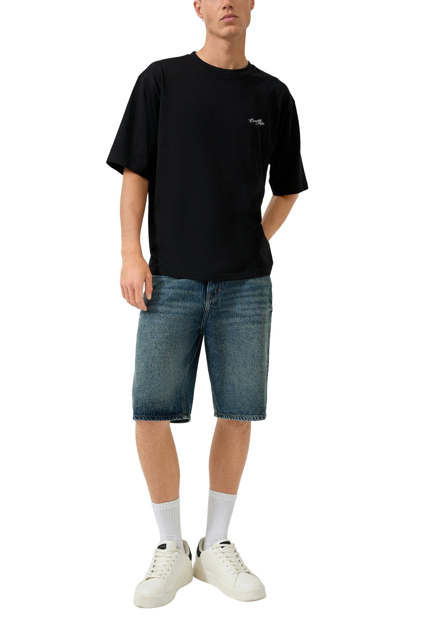 QS by S.Oliver Herren T-Shirts kurz Grey/Black
