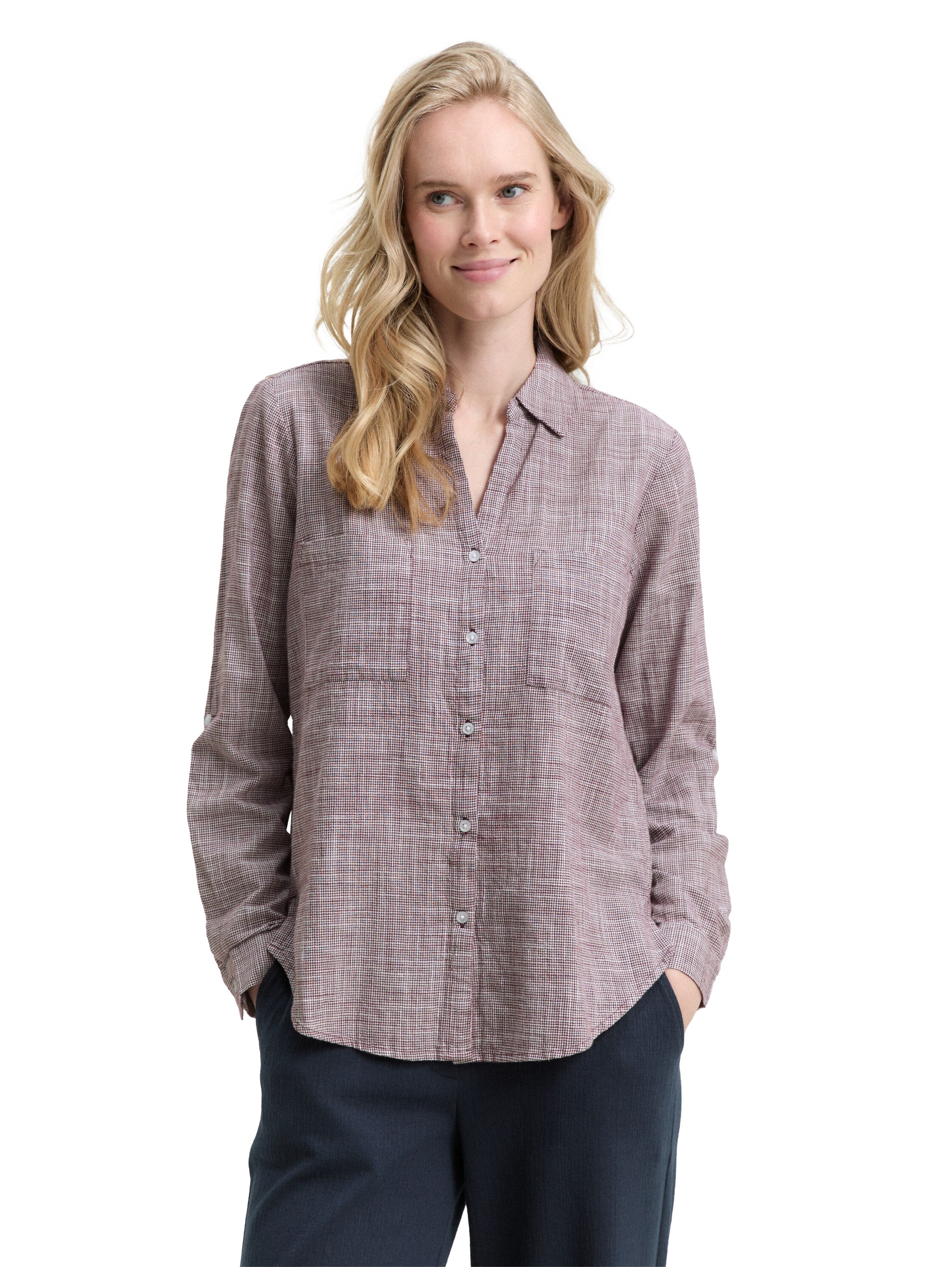 Tom Tailor Damen Blusen kurz Bordeaux Red