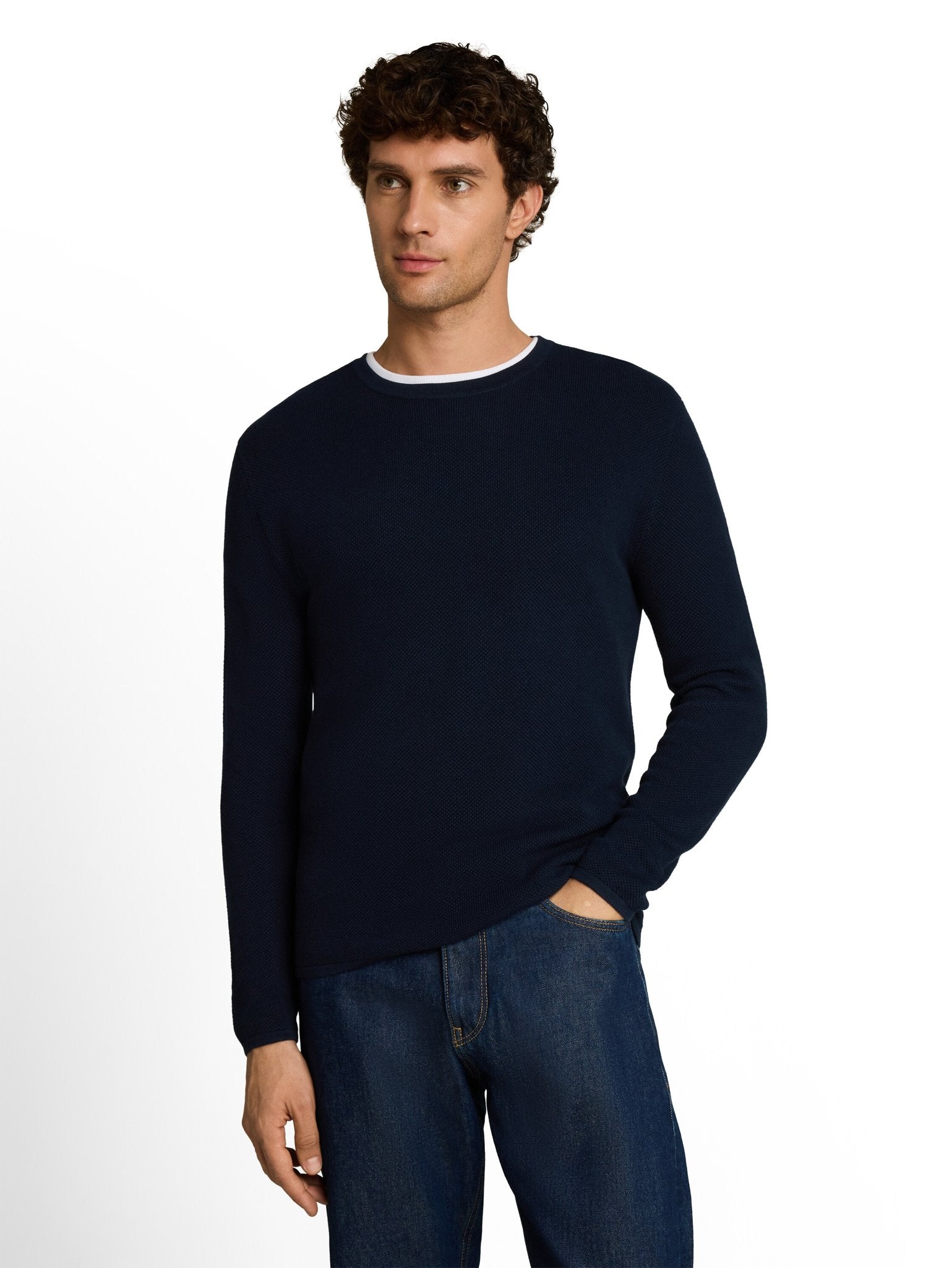 Tom Tailor denim Herren Pullover Sky Captain Blu