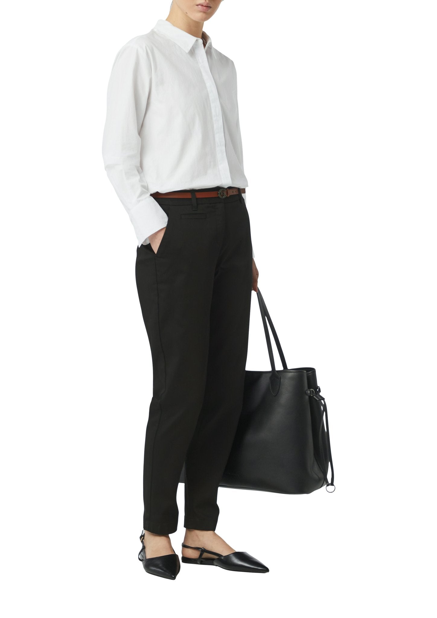 Comma Damen Hosen Grey/Black