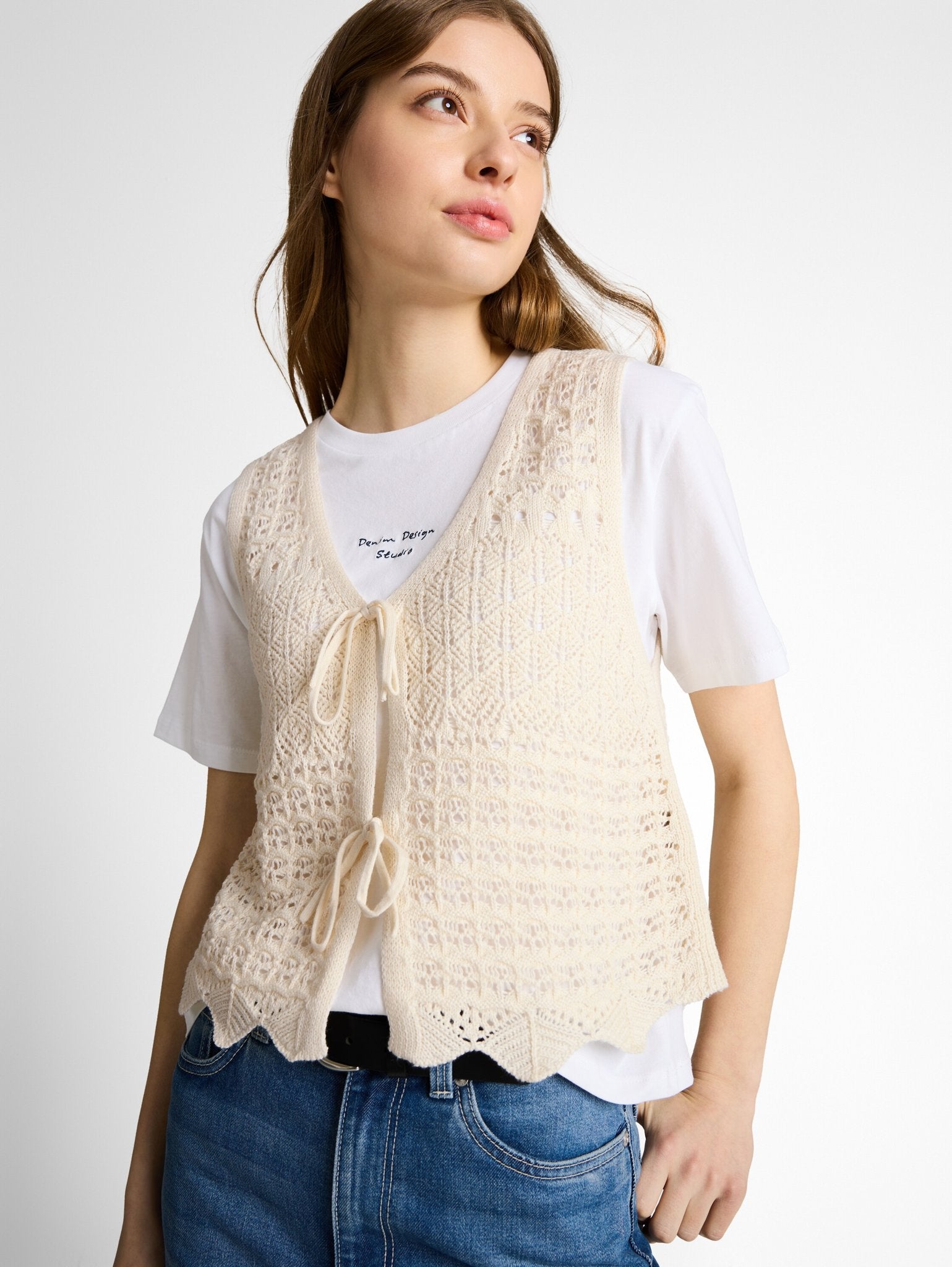 Tom Tailor denim Damen Strickjacken Dove White