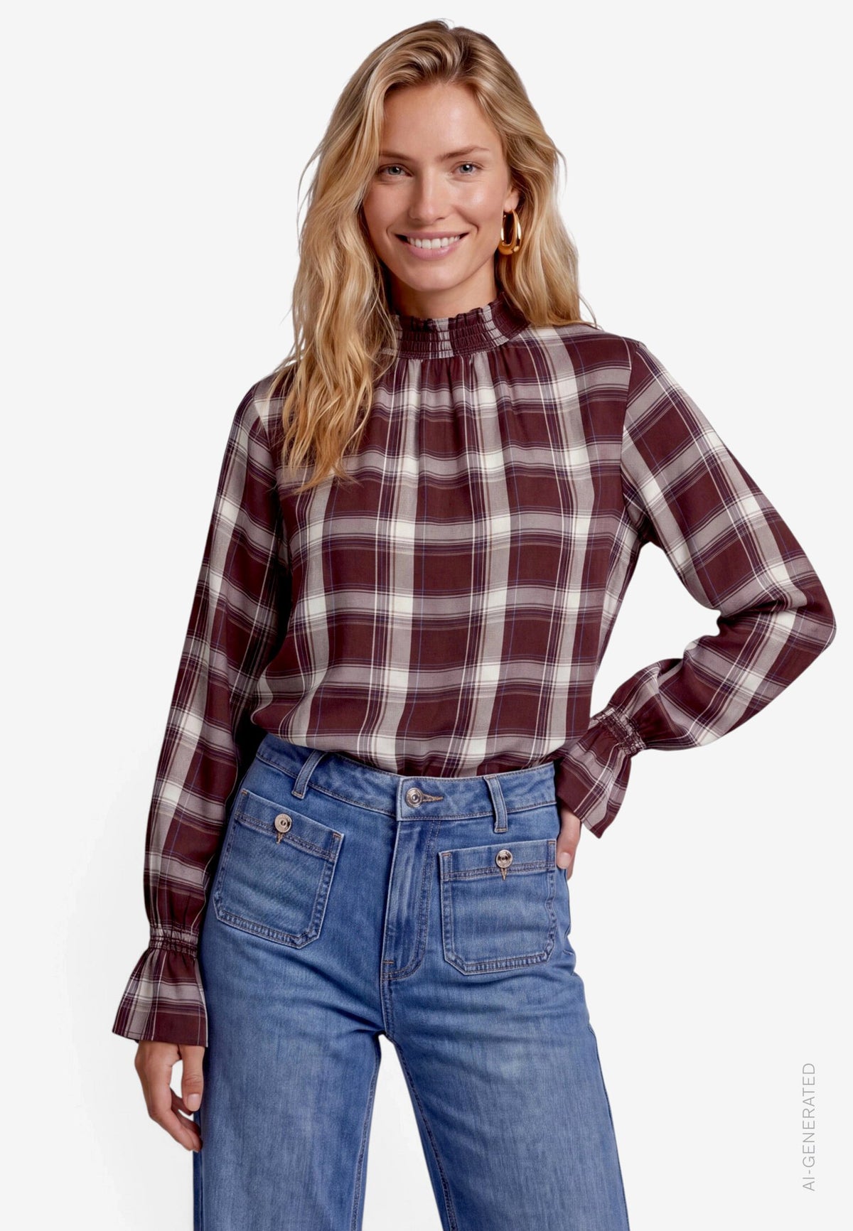 Zero Damen Blusen Brown/Beige