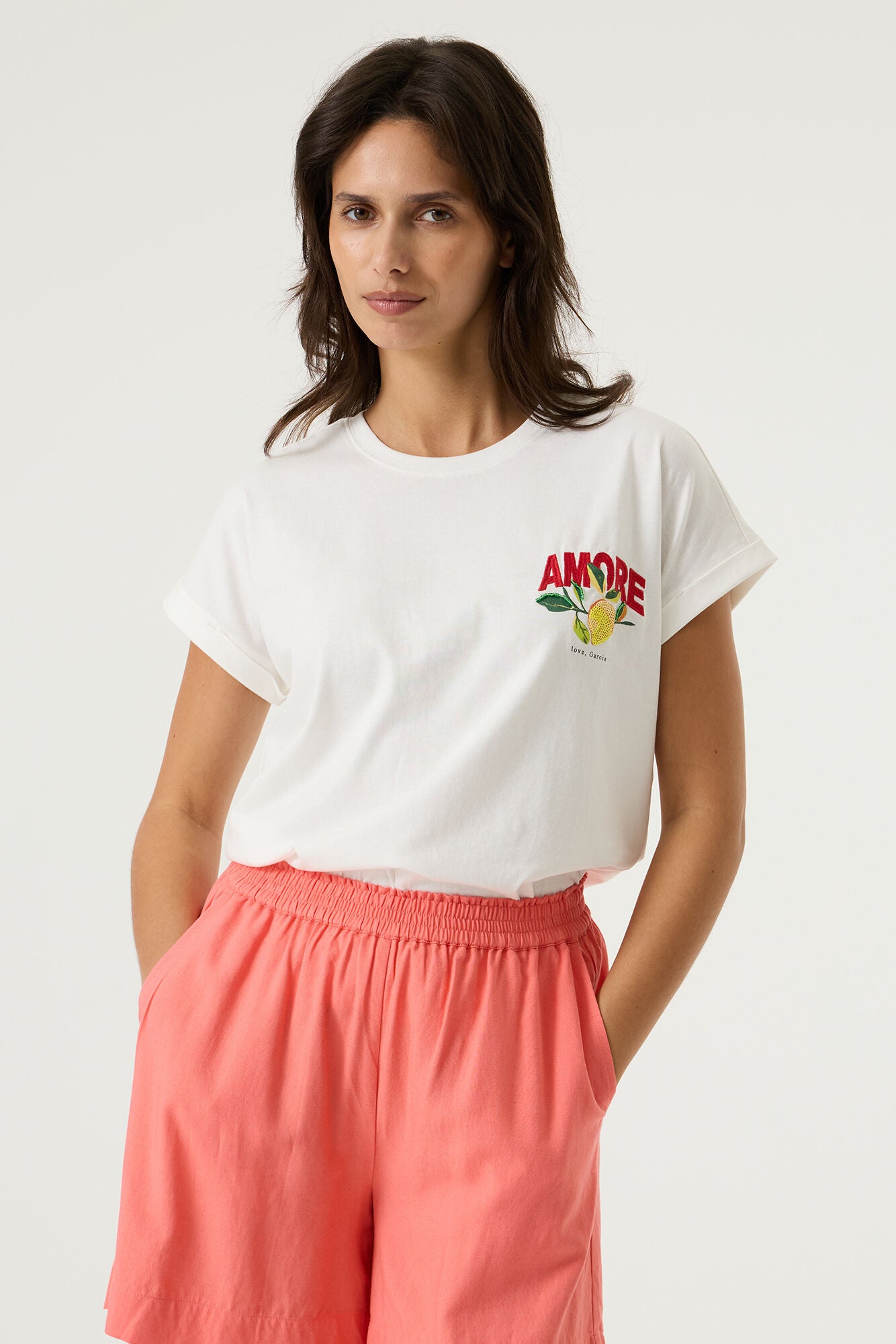 Garcia Damen T-Shirts Off White