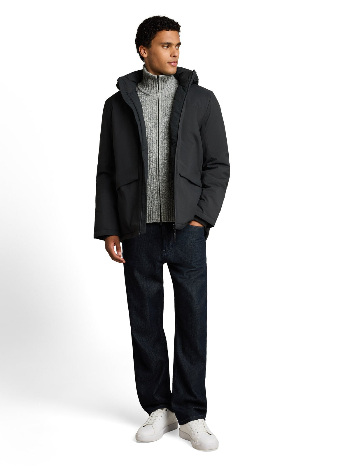Tom Tailor denim Herren Pullover Grey Black Stru