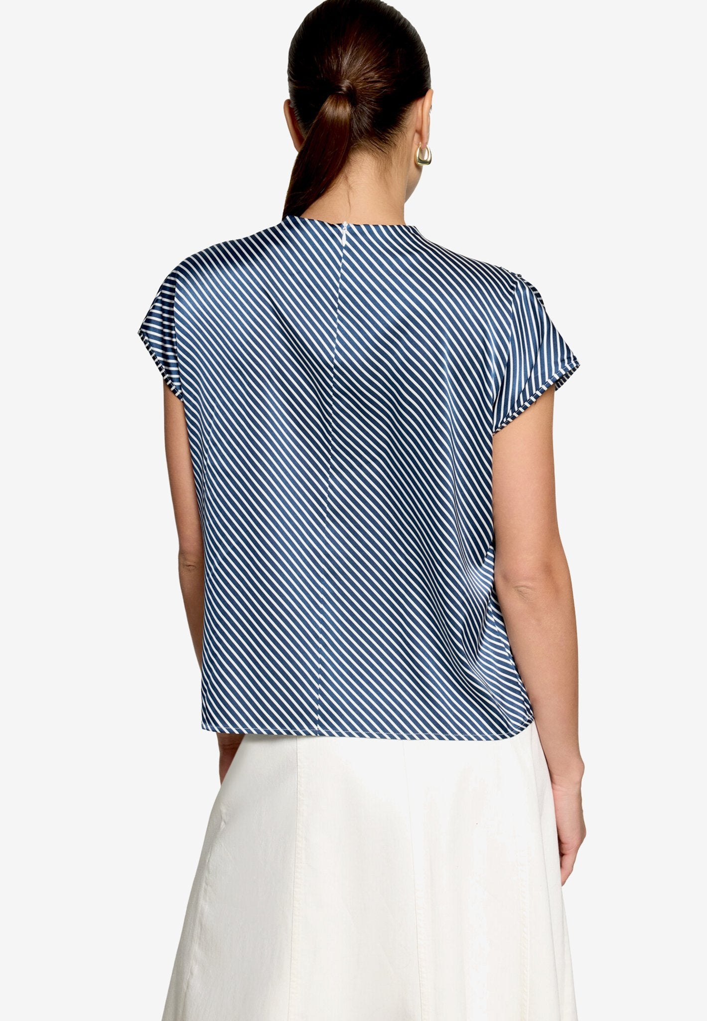 Zero Damen Blusen Dark Blue/White