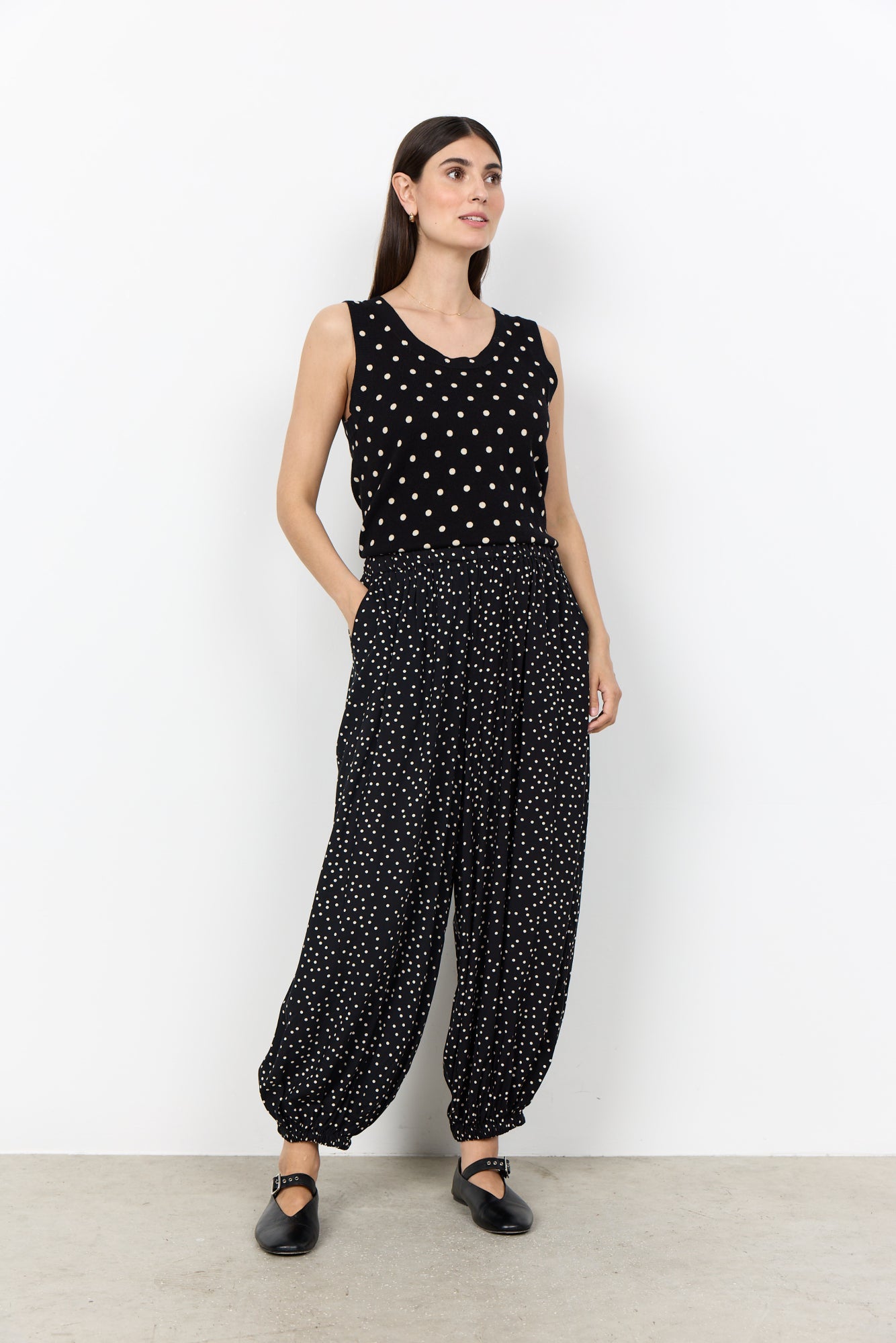 Soya Concept Damen Hosen Black Combi