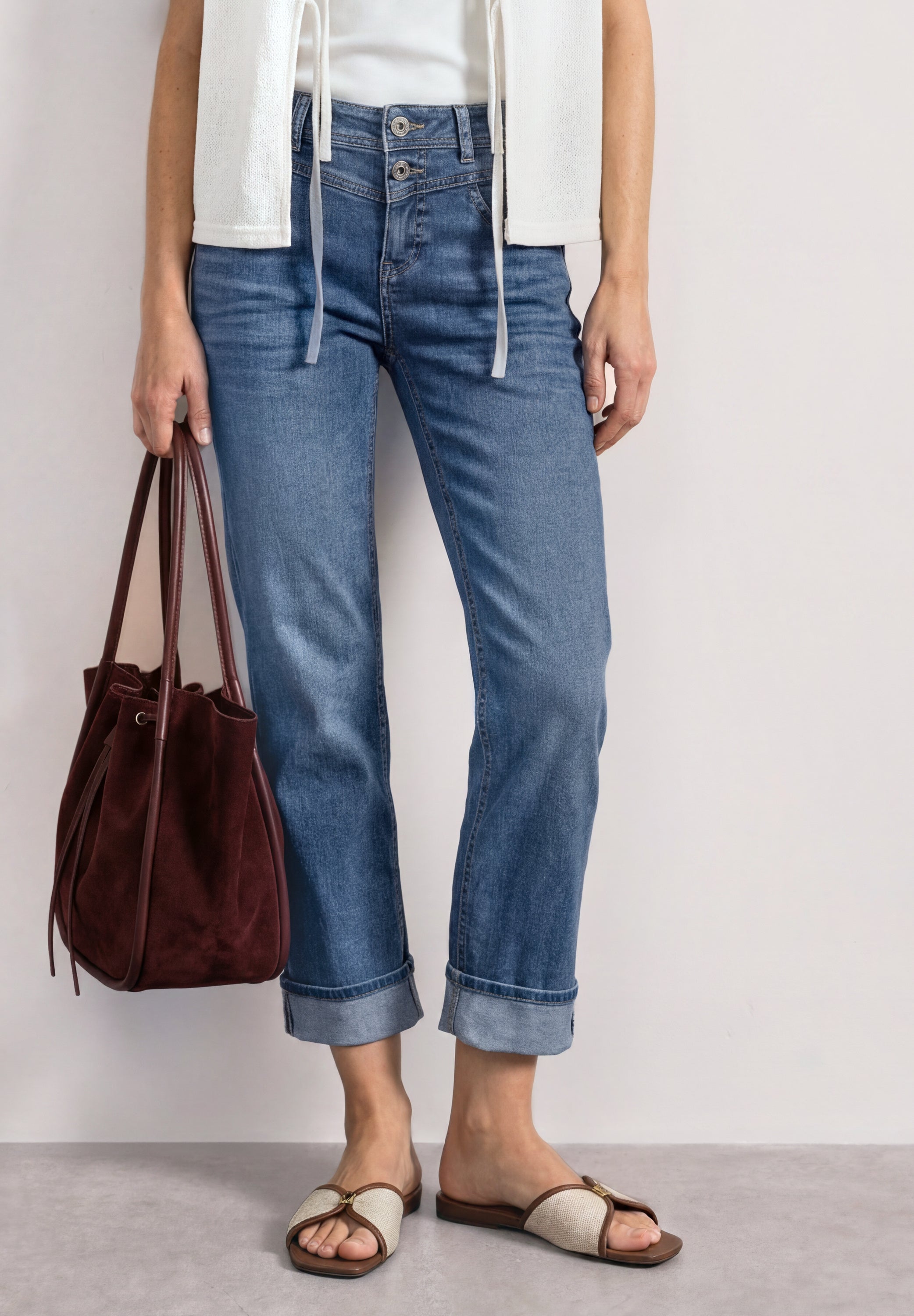 Street One Damen Hosen  Mid Blue