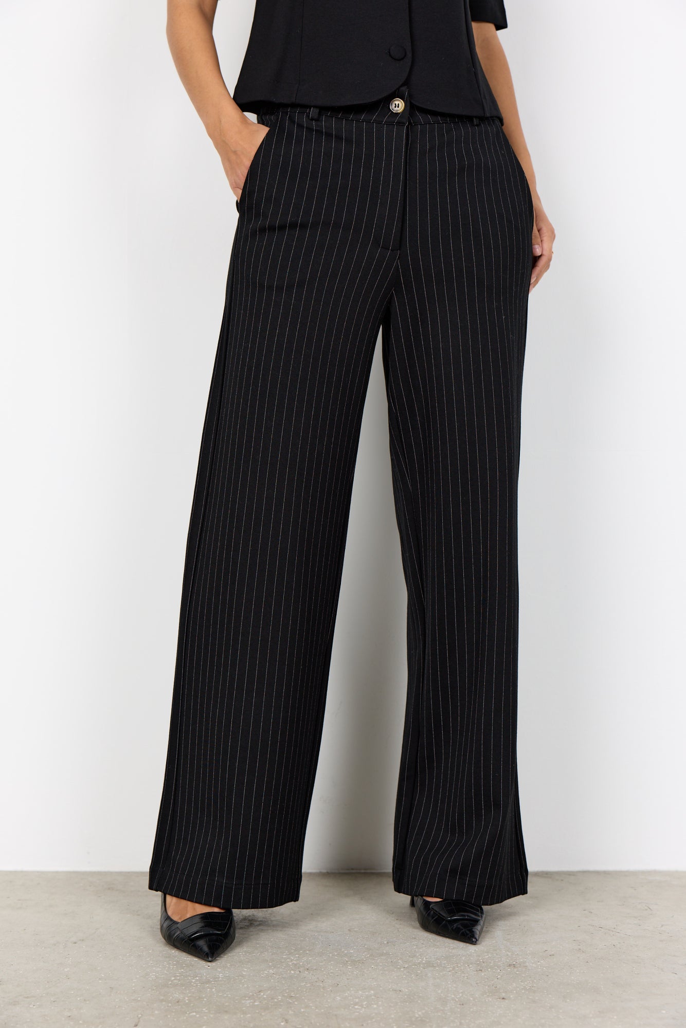 Soya Concept Damen Hosen Black Combi