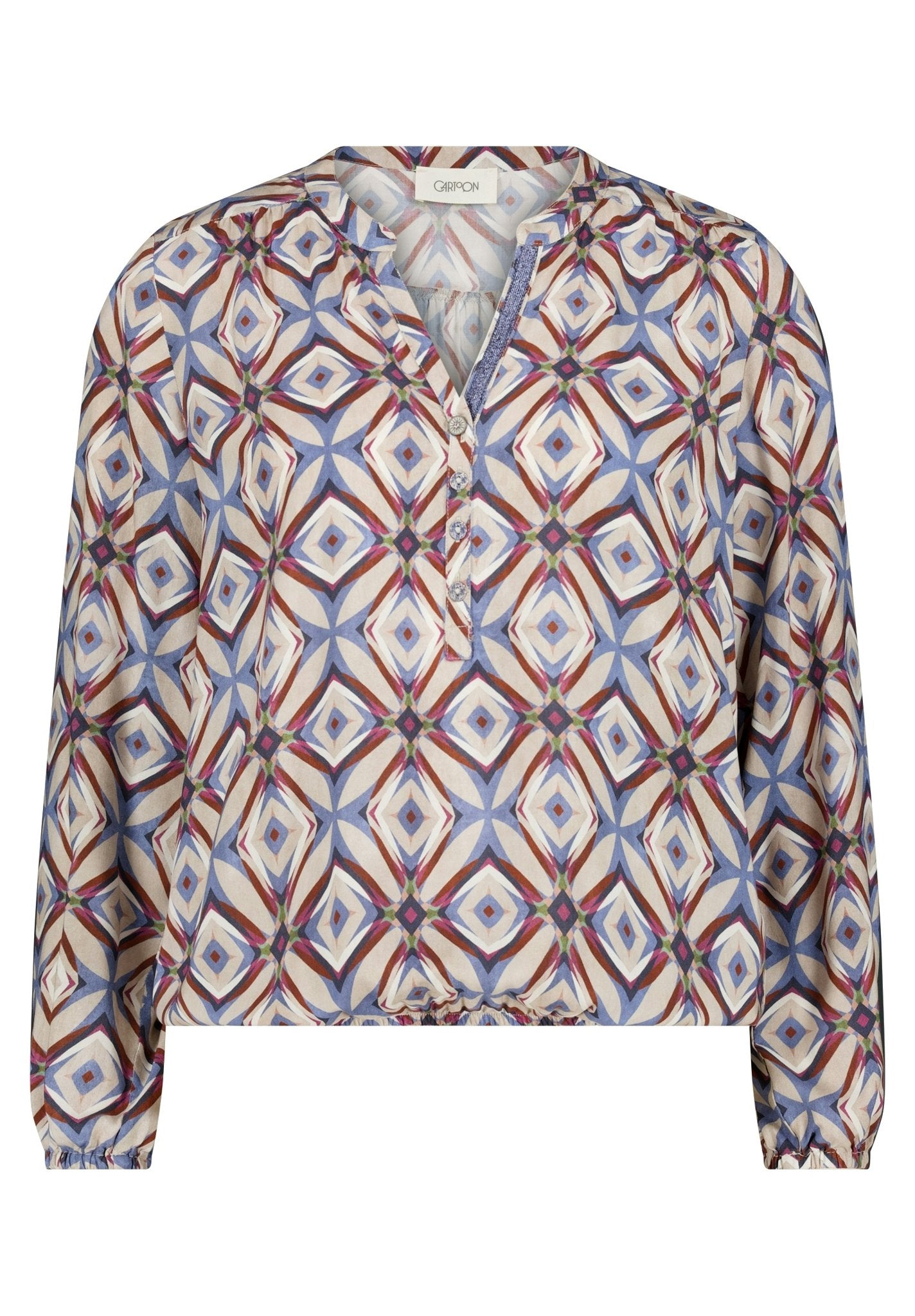 Cartoon Damen Blusen Nature/Blue