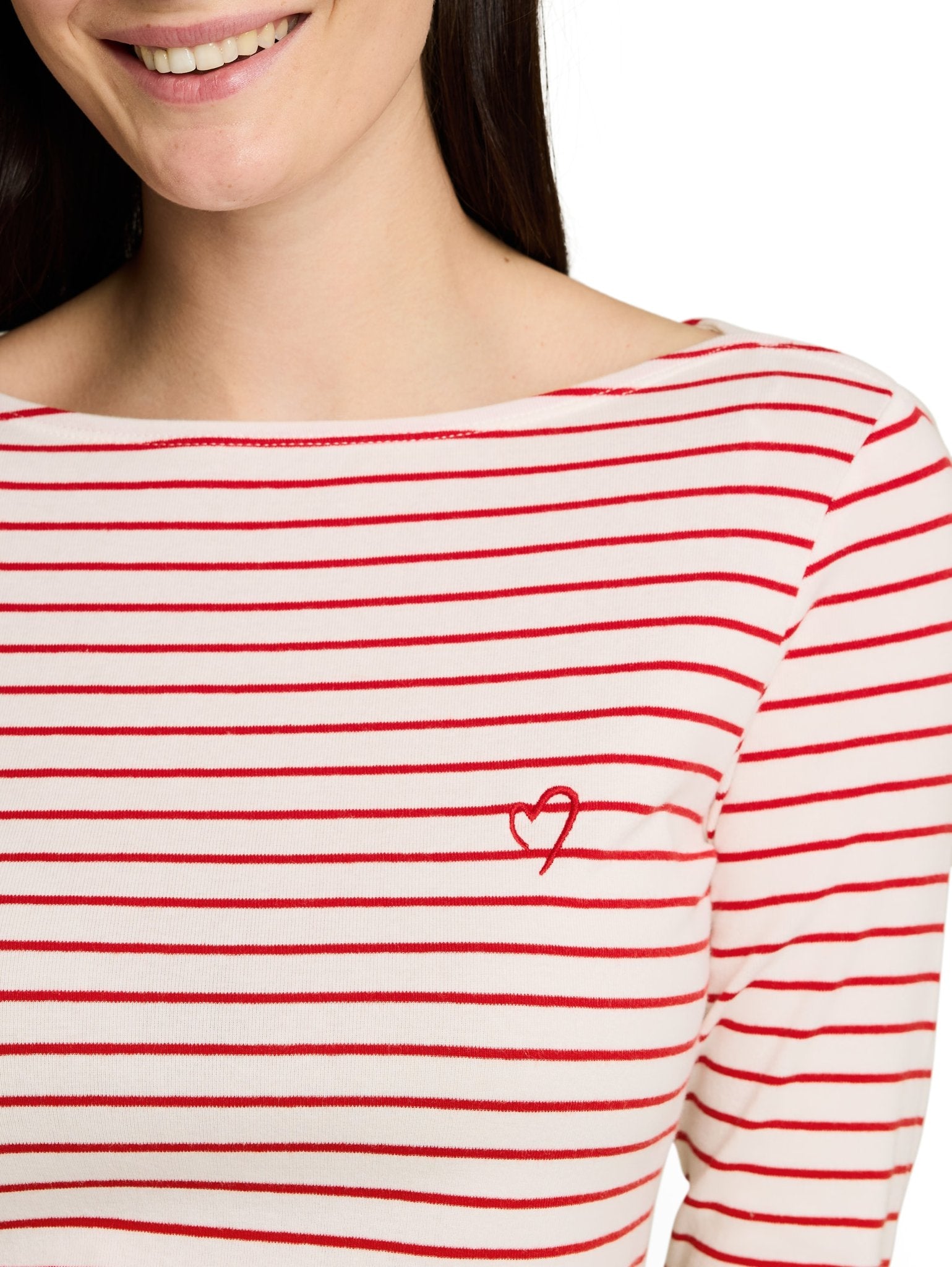 Tom Tailor Damen T-Shirts Red Offwhite St