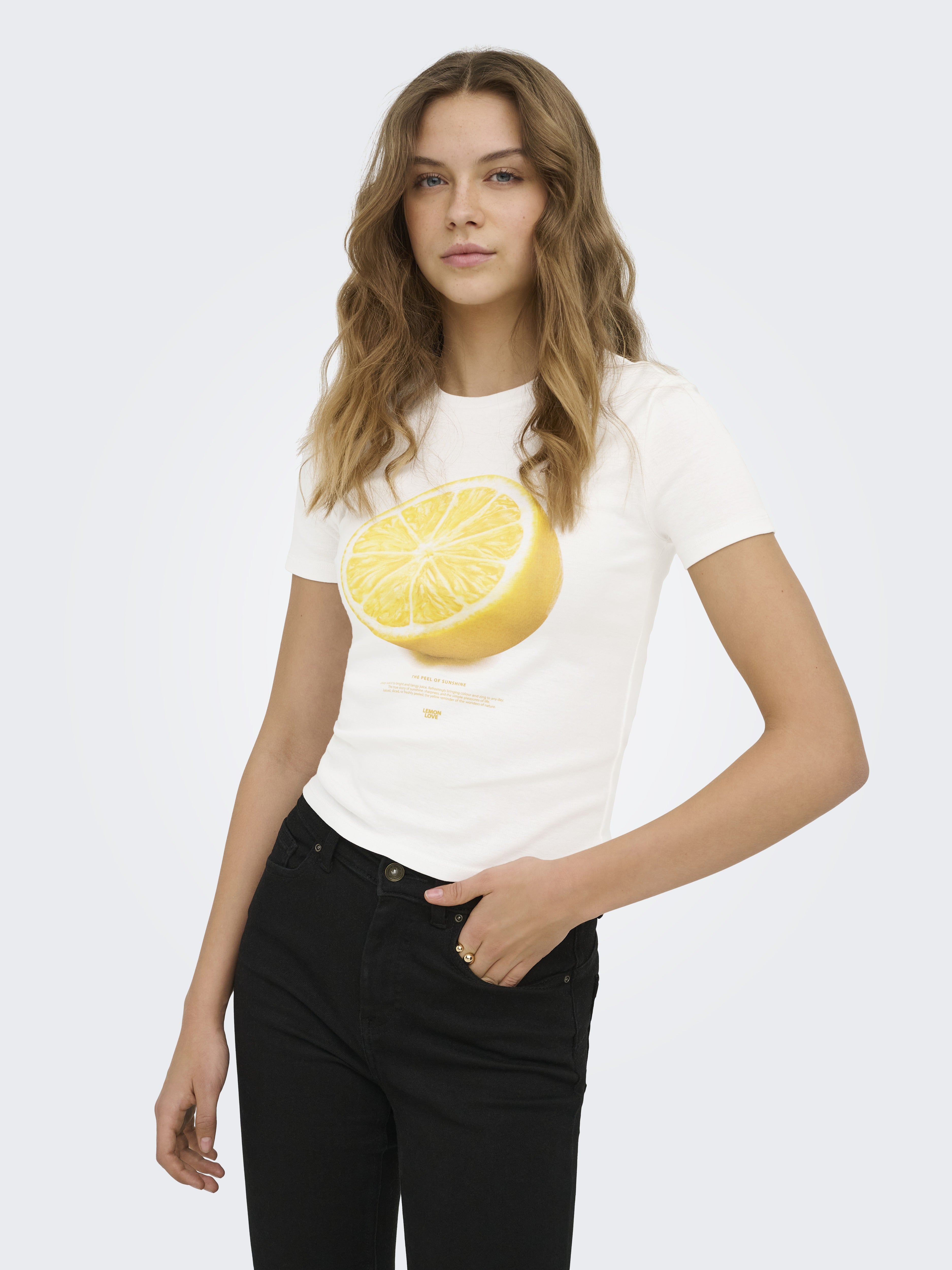 Only Damen T-Shirts Cloud Dancer/Le