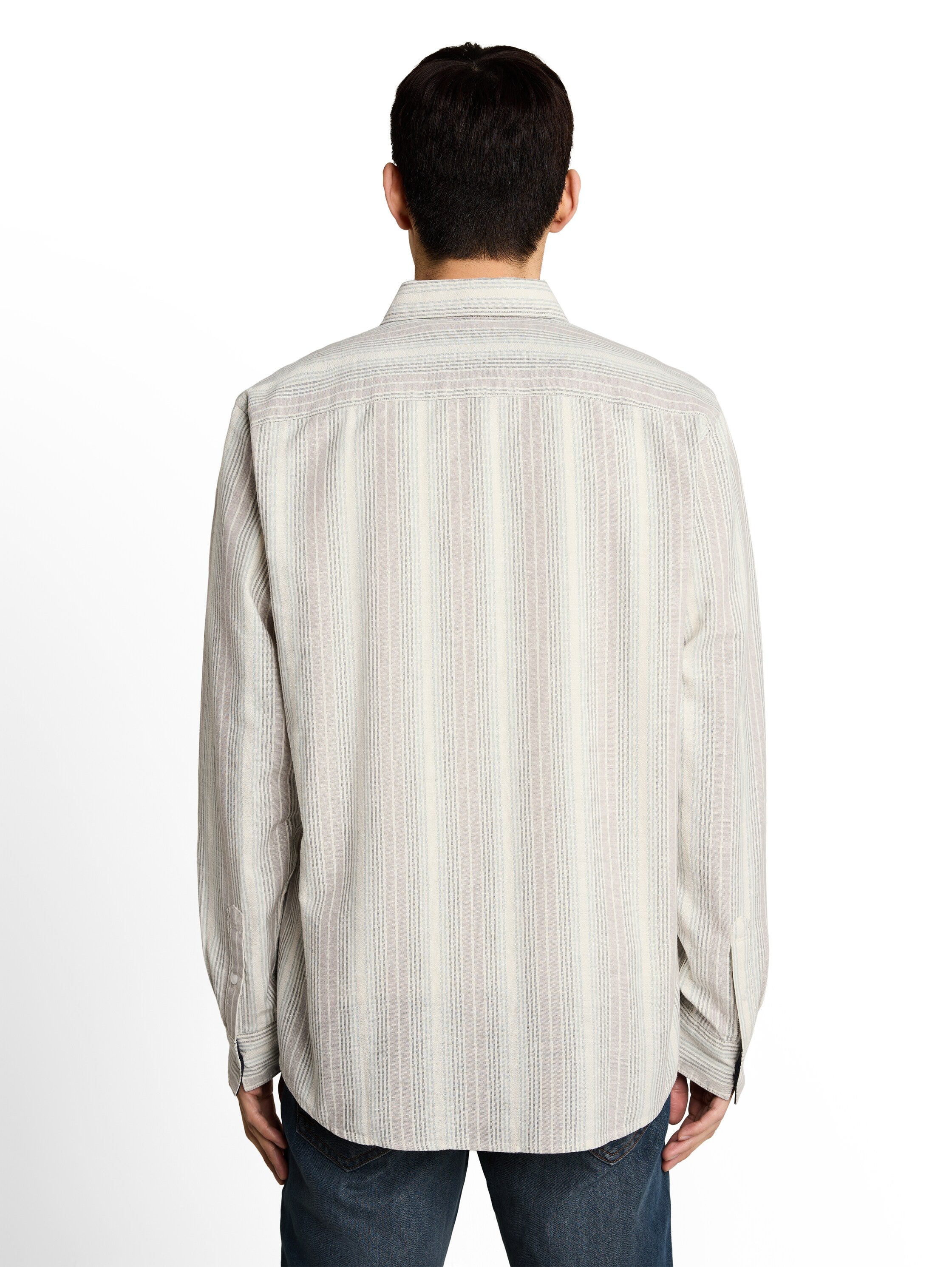 Tom Tailor Herren Hemden lang Off White Multi