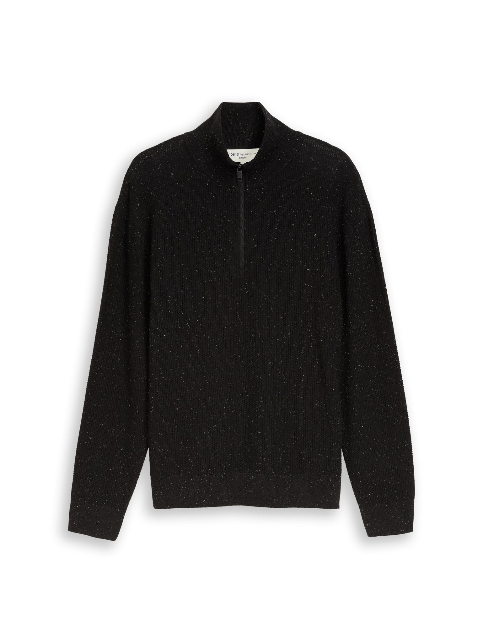 Tom Tailor denim Herren Pullover Black Multicolo