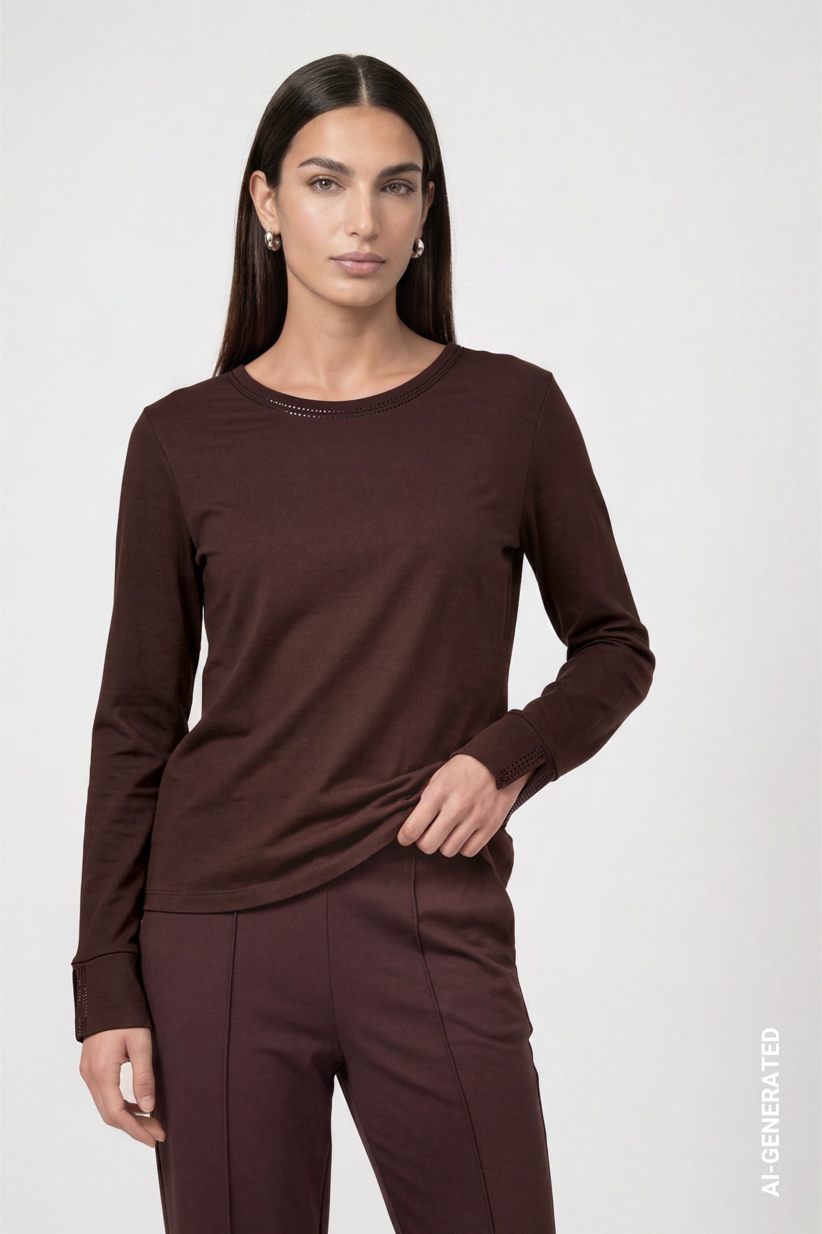 Monari Damen T-Shirts Black Coffe