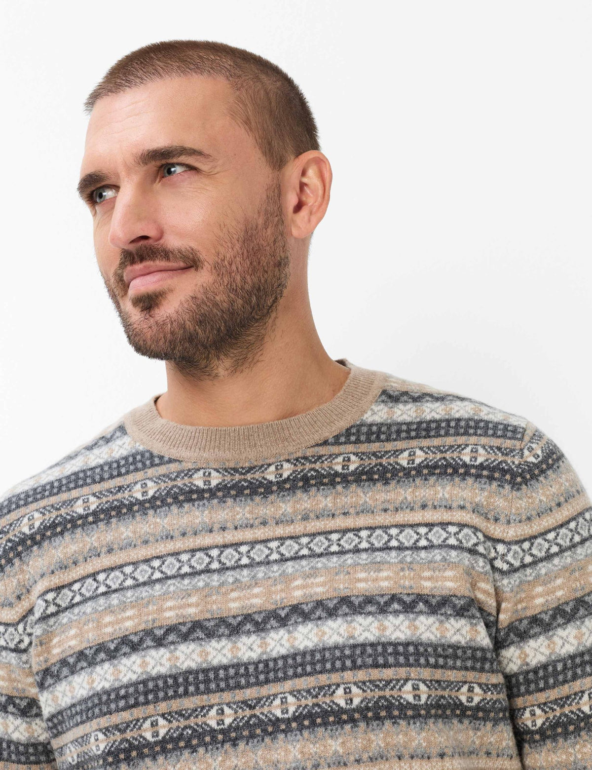 Brax Herren Pullover  Cappucino