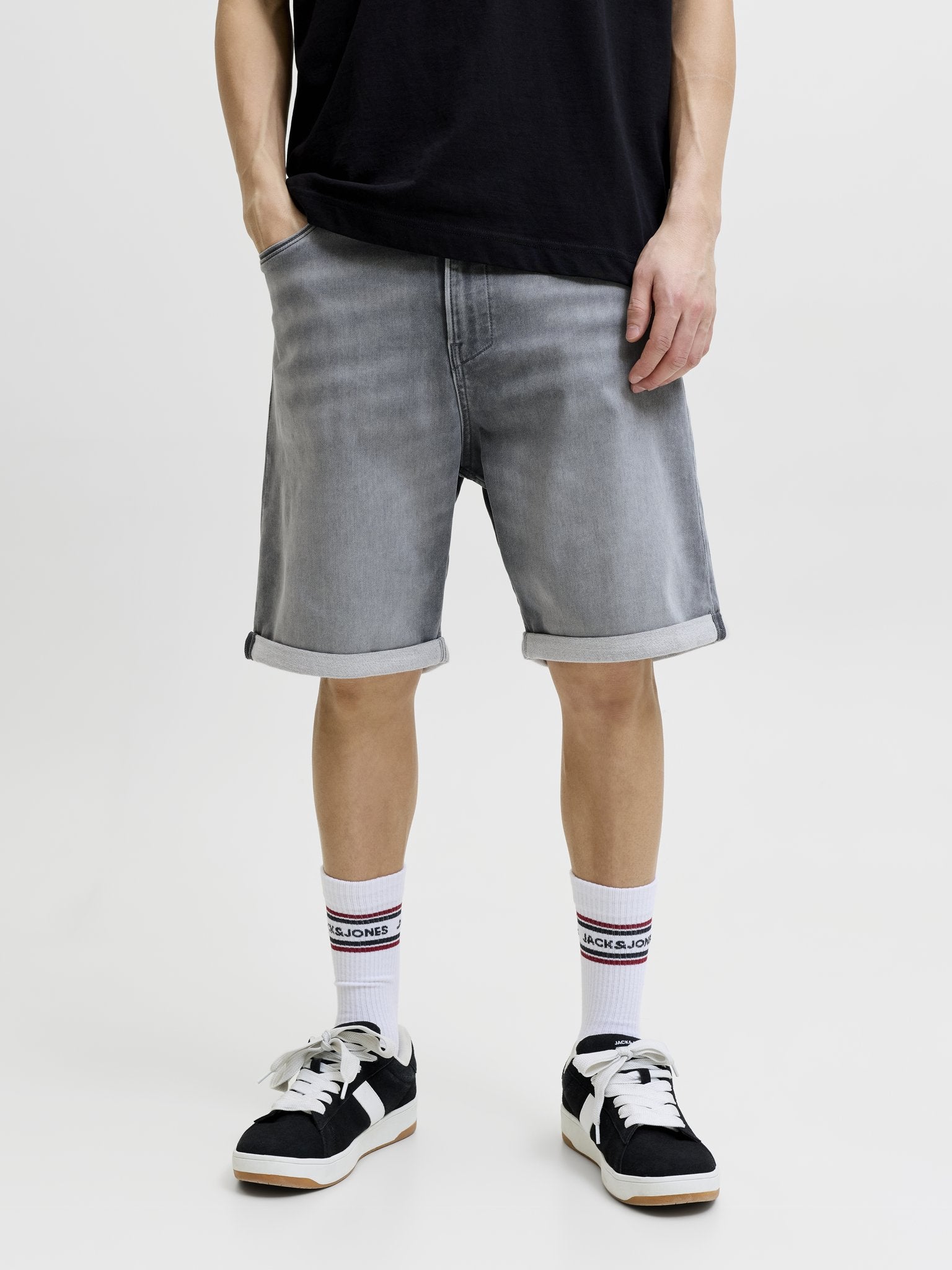 Jack & Jones Herren Shorts Grey Denim