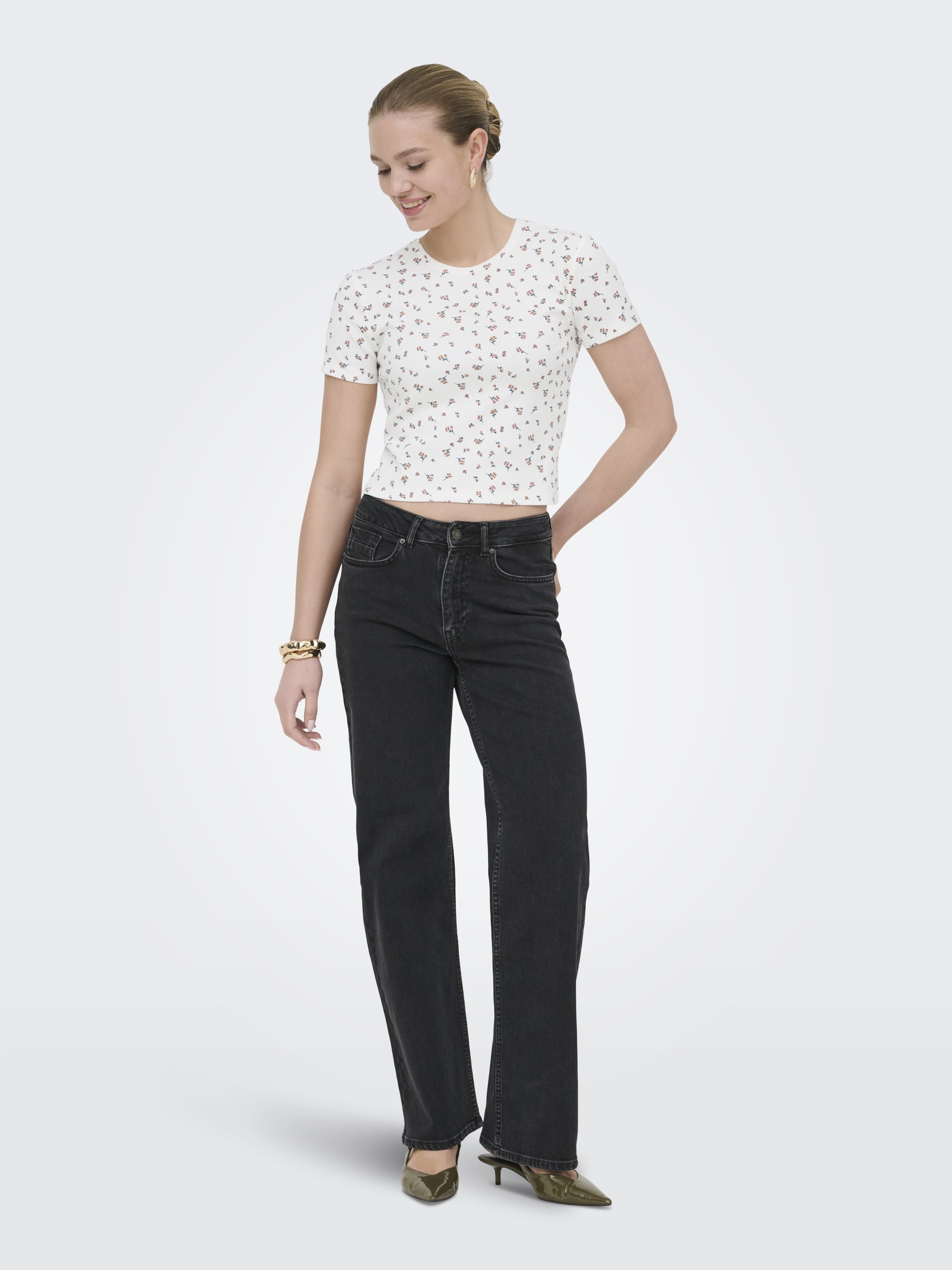 only Damen T-Shirts Cloud Dancer/Ro